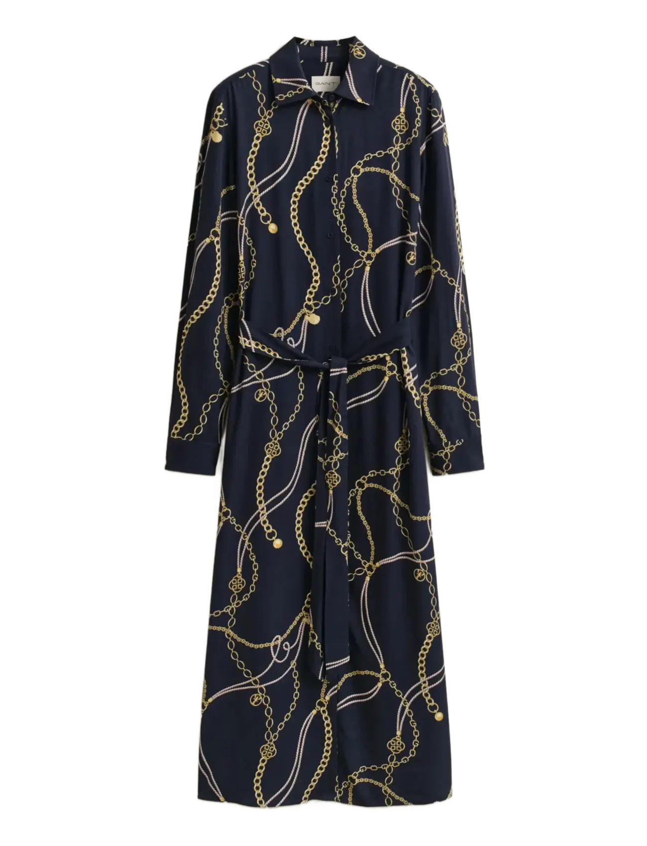 Gant PRINTED FLUID LS SHIRT DRESS - GANT - EVENING BLUE / navy