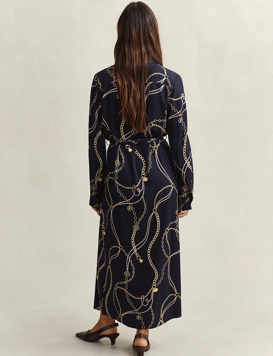 Gant - PRINTED FLUID LS SHIRT DRESS - hemdkleider - evening blue - 2