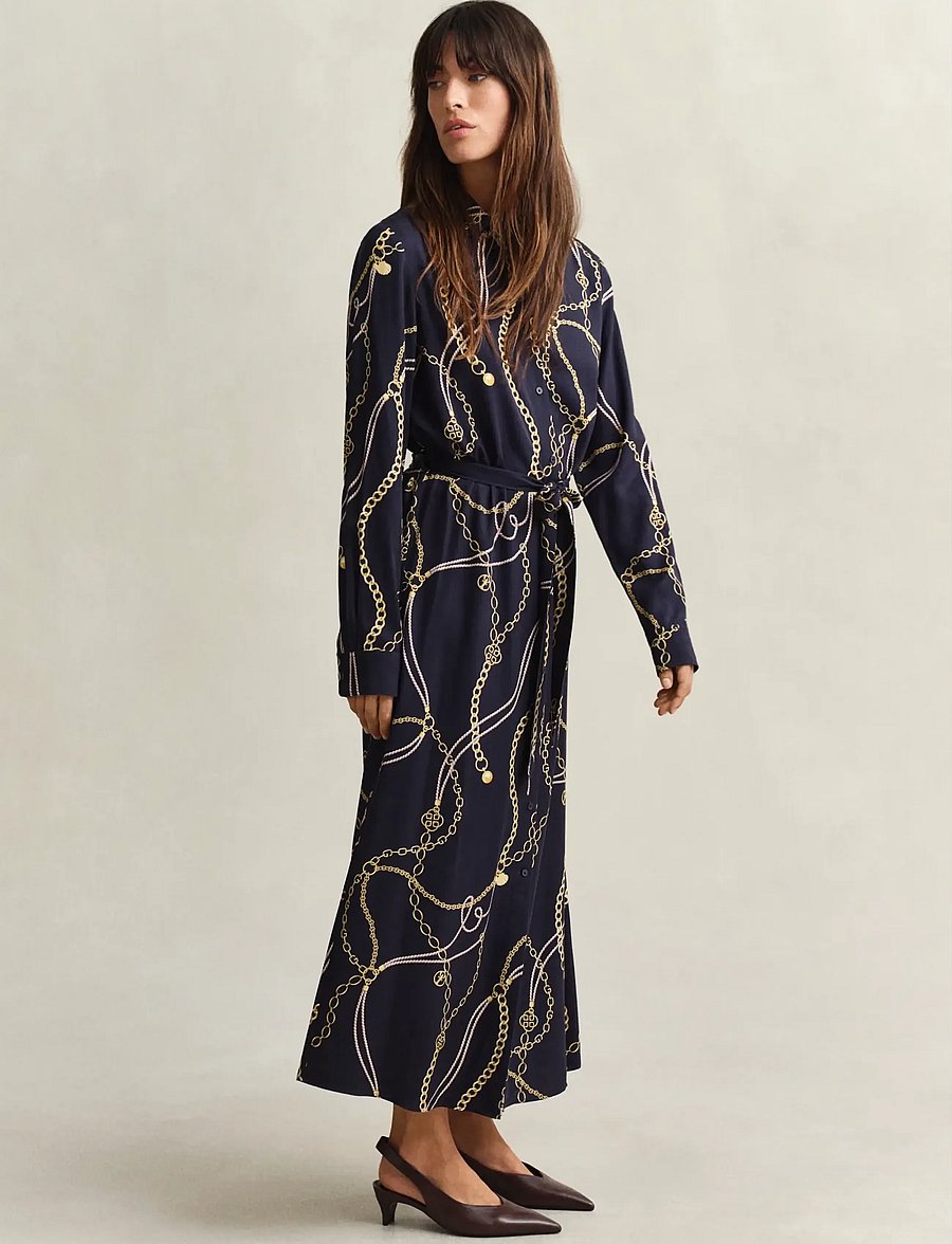 Gant - PRINTED FLUID LS SHIRT DRESS - hemdkleider - evening blue - 3