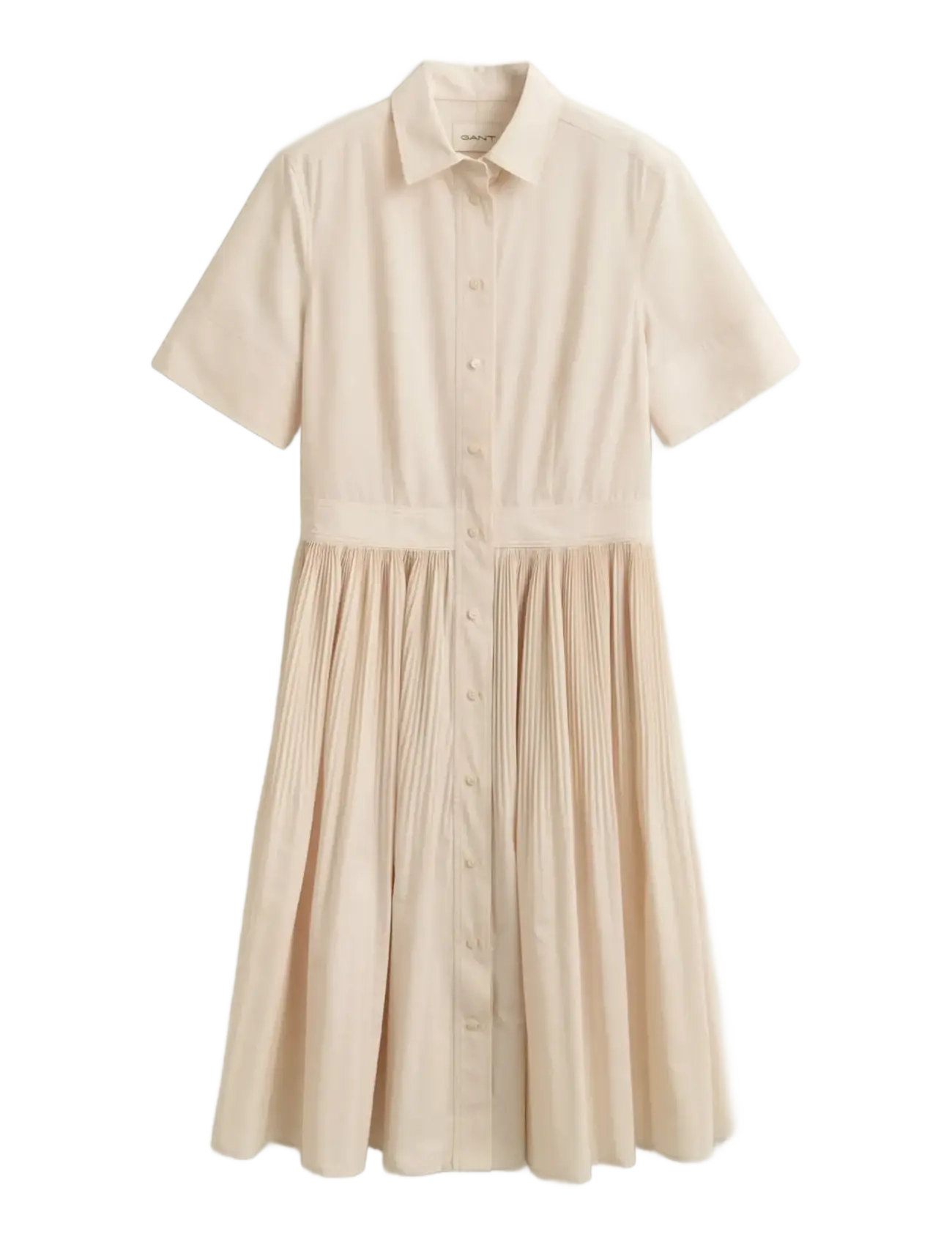 Gant CTN PLEATED SS SHIRT DRESS - Hemdkleider - CREAMED WHITE / cream