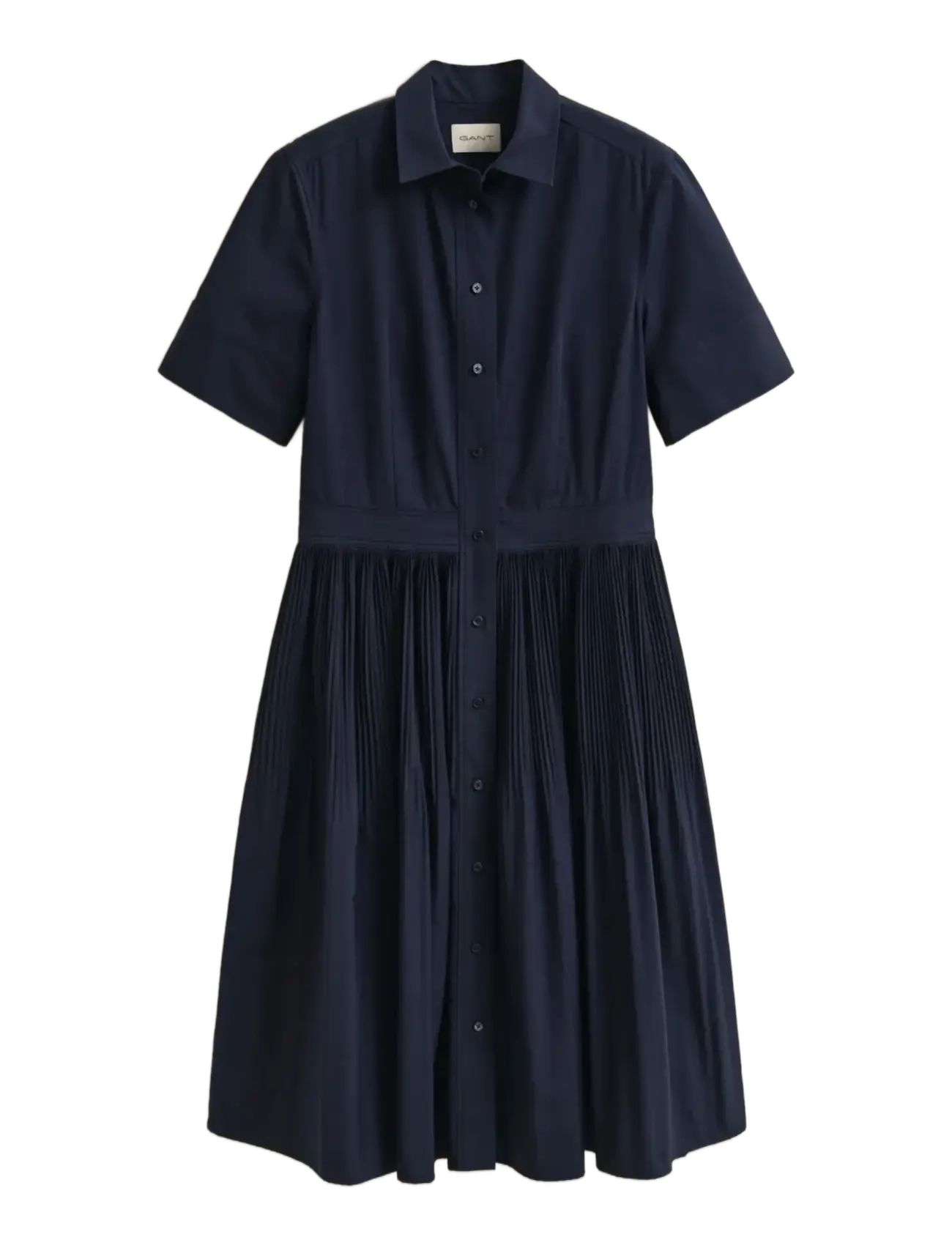 Gant CTN PLEATED SS SHIRT DRESS - Kjoler - EVENING BLUE / navy
