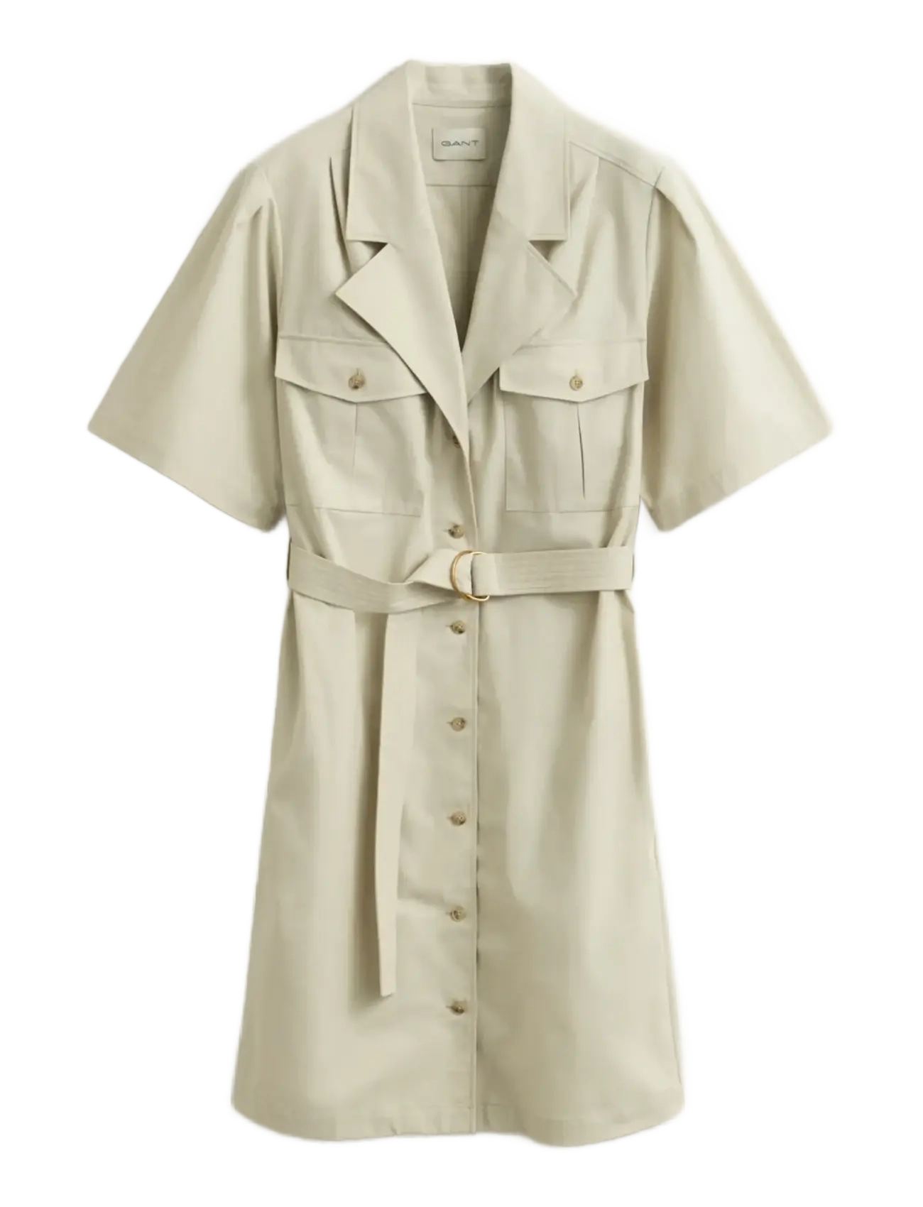 GANT Utility Belted Ss Kleid Beige - 38 - Damen