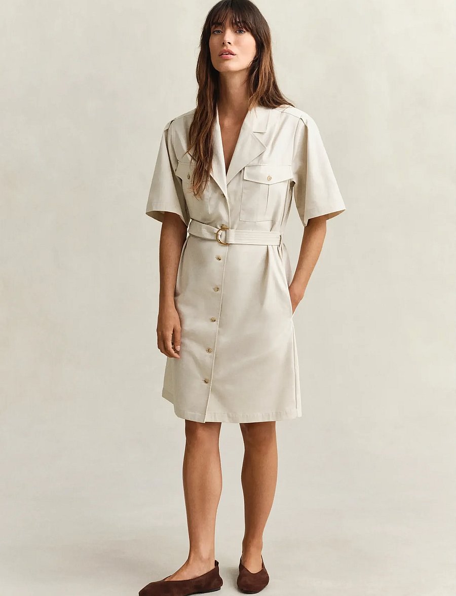 Gant - UTILITY BELTED SS DRESS - hemdkleider - faded beige - 0