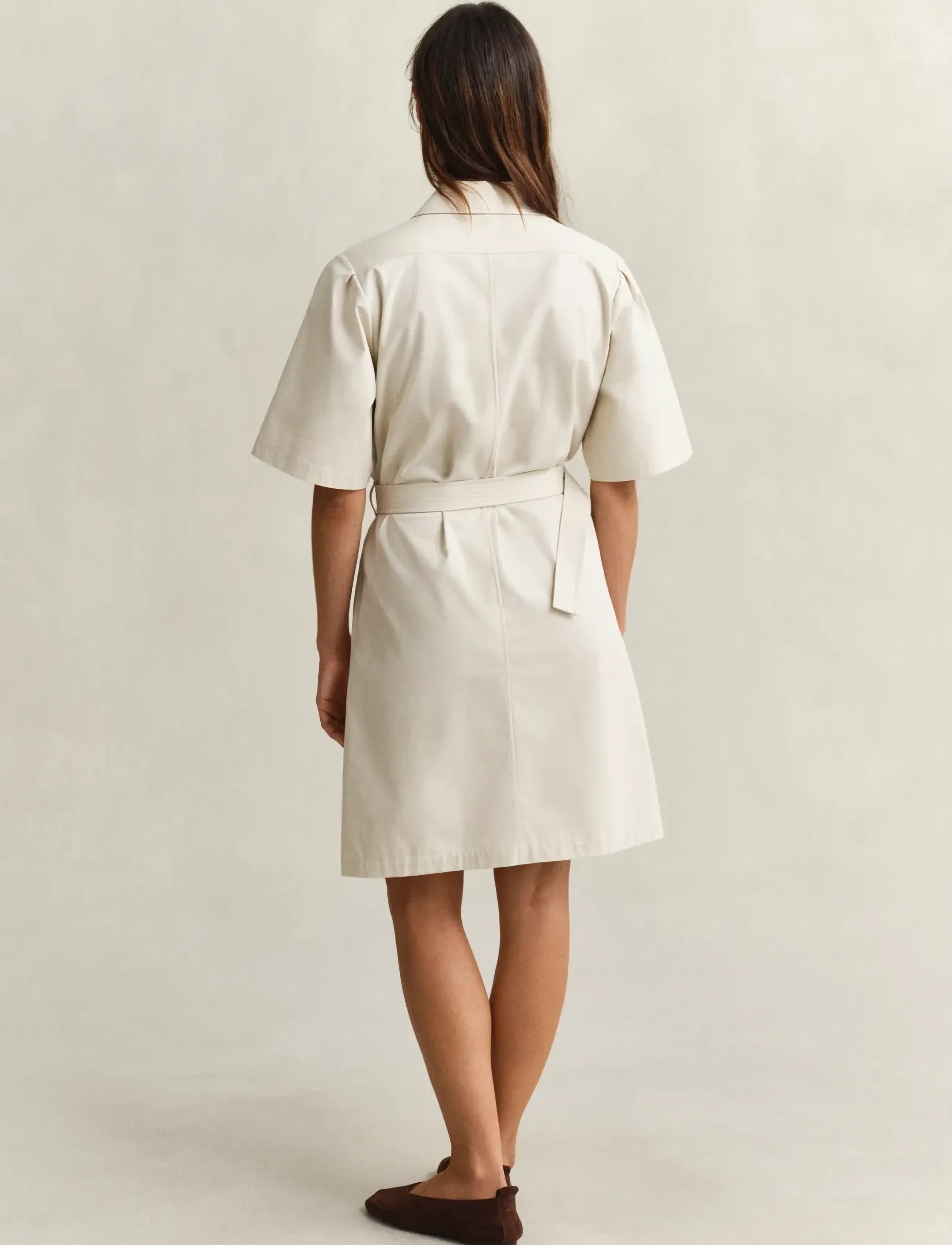 Gant - UTILITY BELTED SS DRESS - skjortekjoler - faded beige - 2