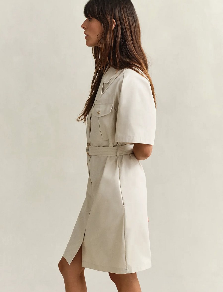 Gant - UTILITY BELTED SS DRESS - hemdkleider - faded beige - 3
