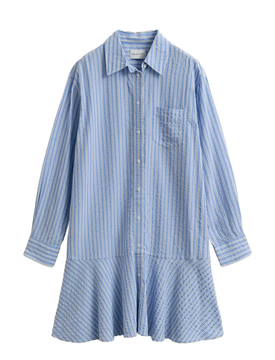 Gant - STRIPE SEERSUCKER SHIRT DRESS - robes chemises - hydrangea blue - 1