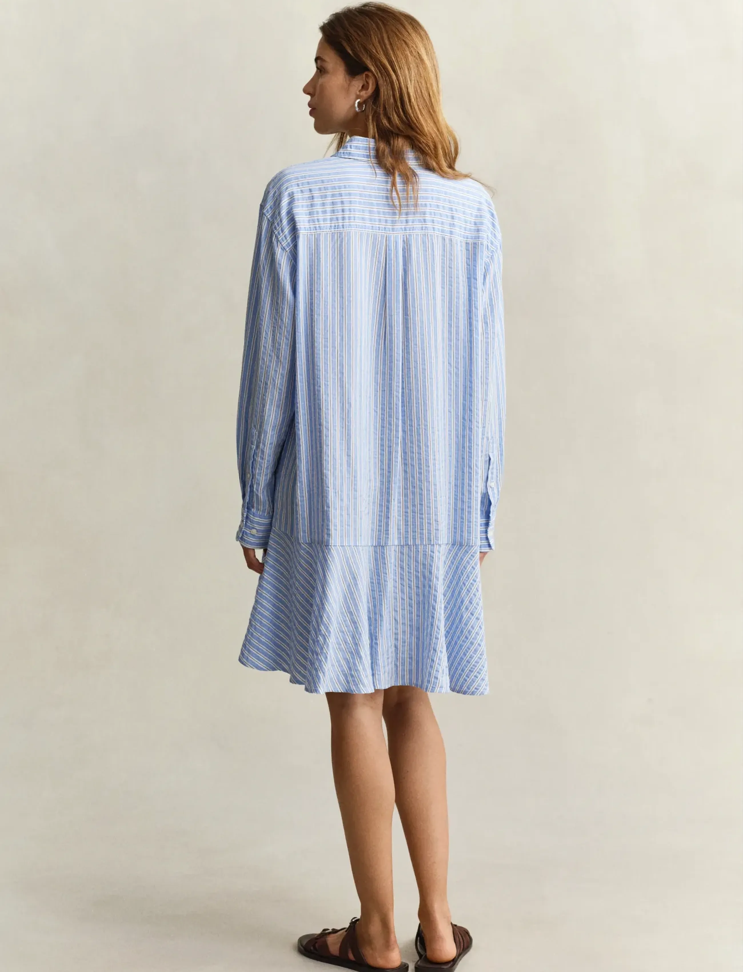 Gant - STRIPE SEERSUCKER SHIRT DRESS - robes chemises - hydrangea blue - 2