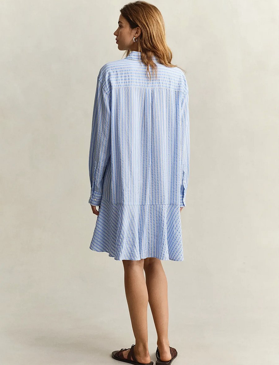 Gant - STRIPE SEERSUCKER SHIRT DRESS - robes chemises - hydrangea blue - 2