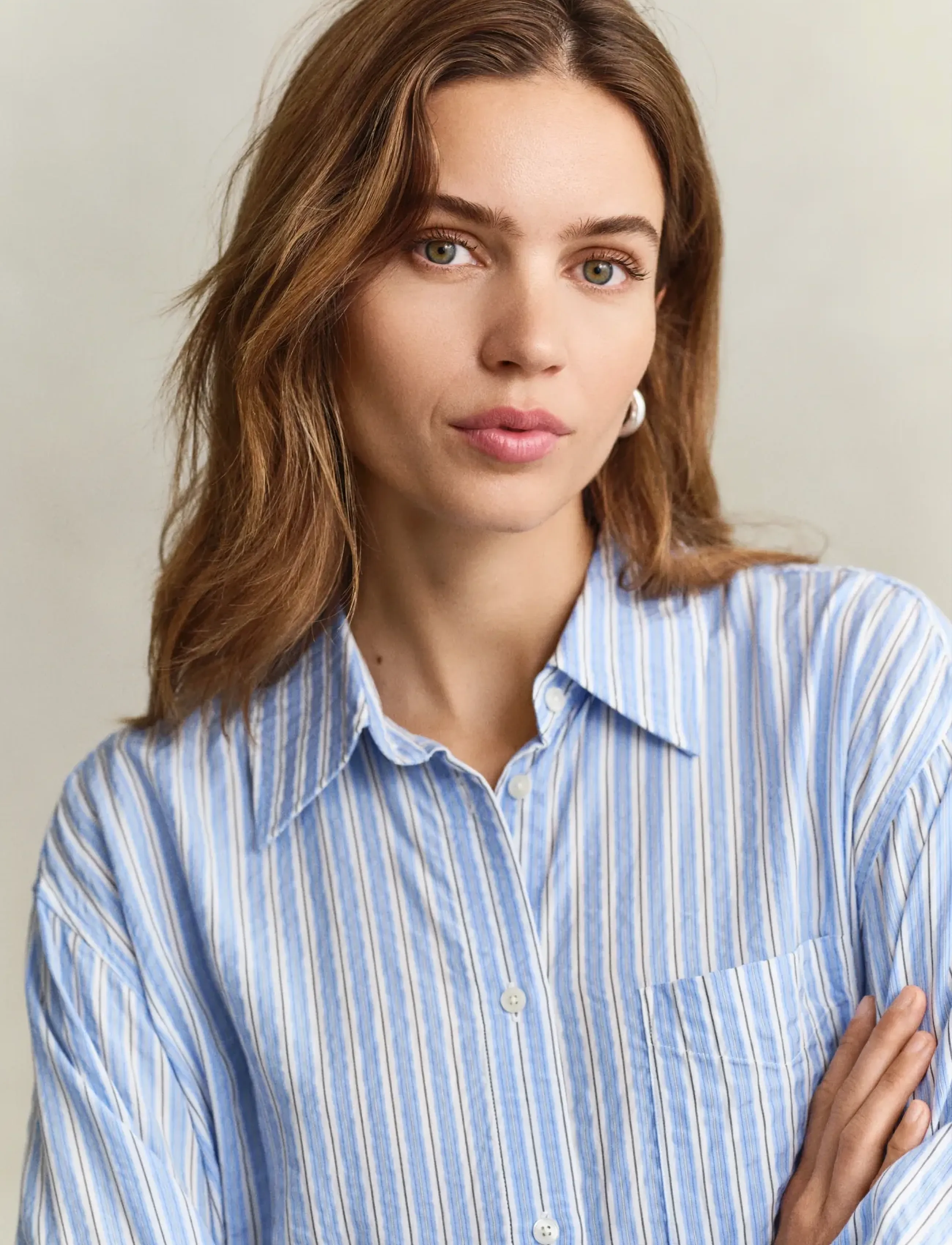 Gant - STRIPE SEERSUCKER SHIRT DRESS - robes chemises - hydrangea blue - 3