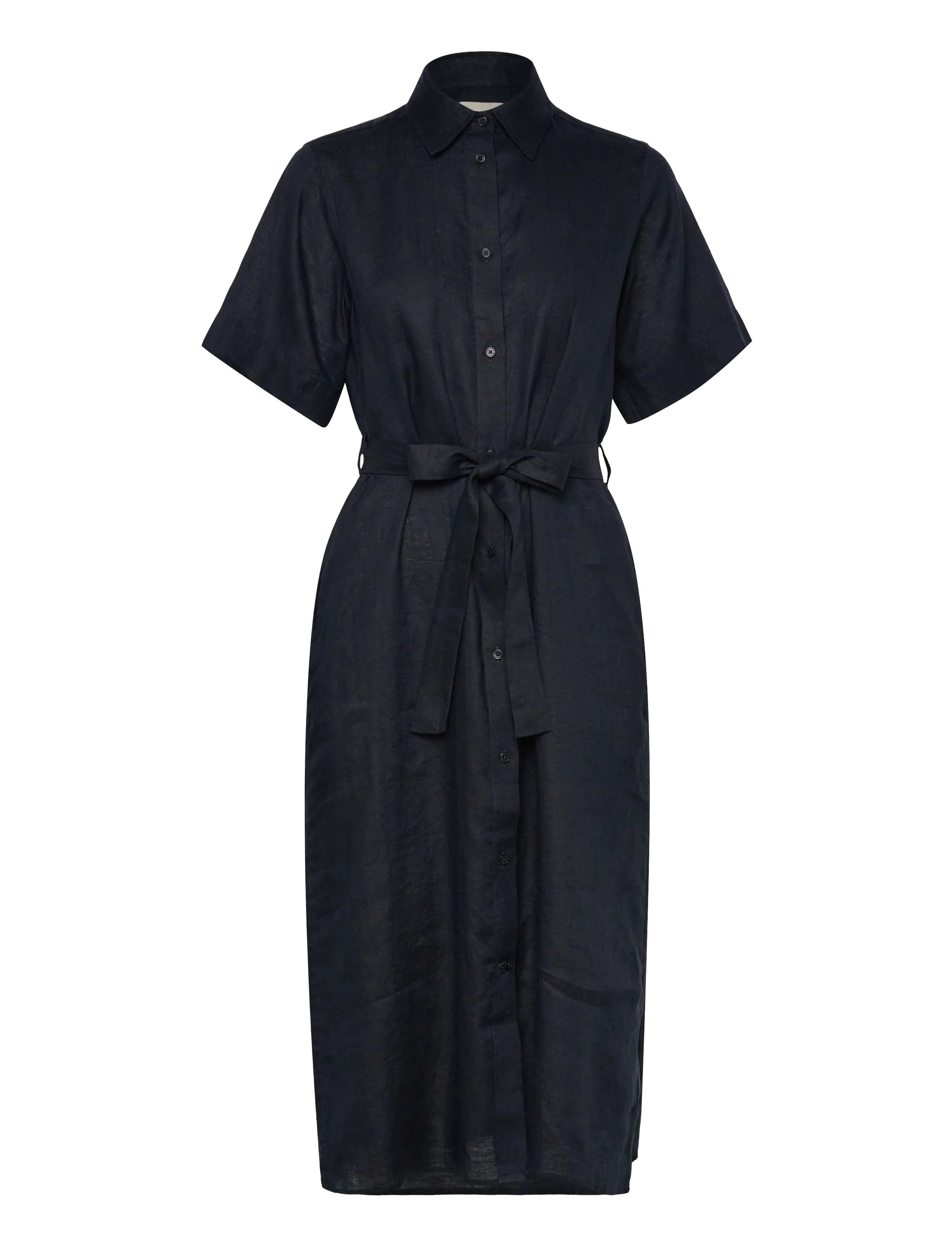 GANT LINEN SS SHIRT DRESS - GANT - BLACK / black