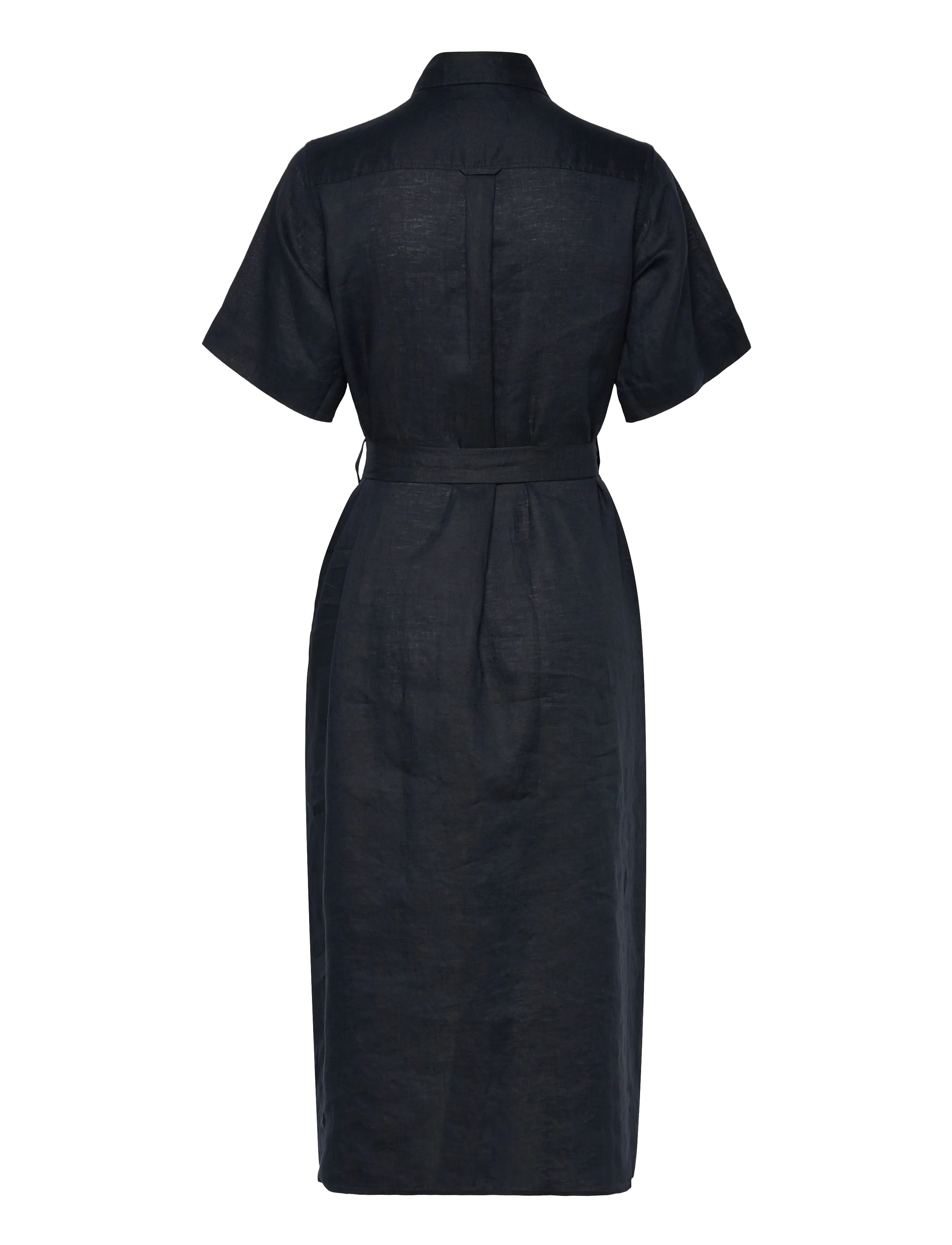 Gant - LINEN SS SHIRT DRESS - skjortekjoler - black - 2