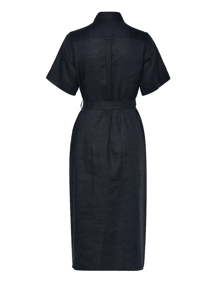 Gant - LINEN SS SHIRT DRESS - shirt dresses - black - 2