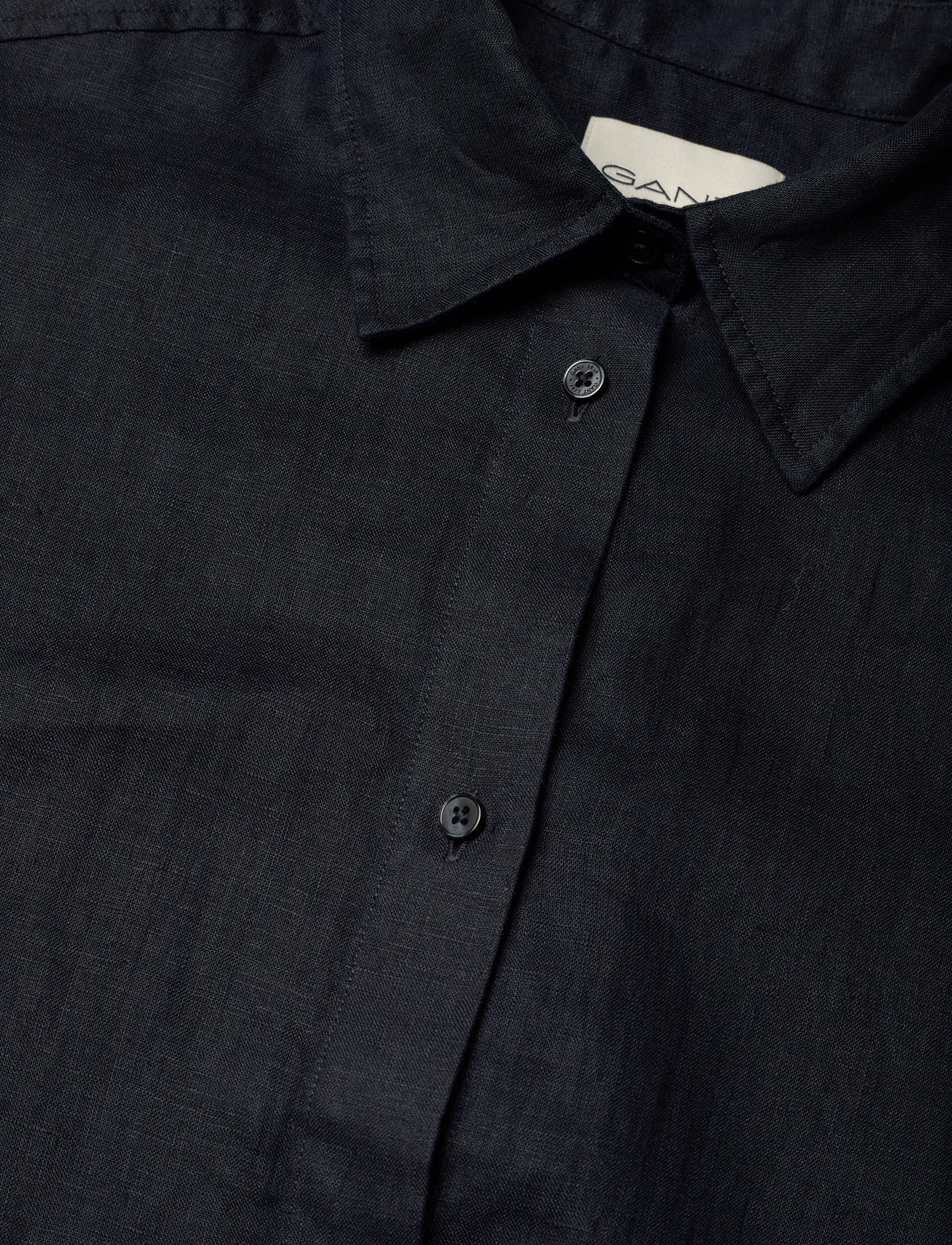 Gant - LINEN SS SHIRT DRESS - skjortekjoler - black - 5