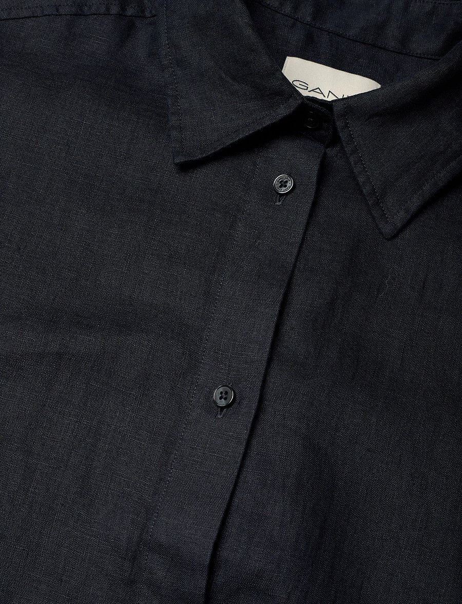 Gant - LINEN SS SHIRT DRESS - shirt dresses - black - 5