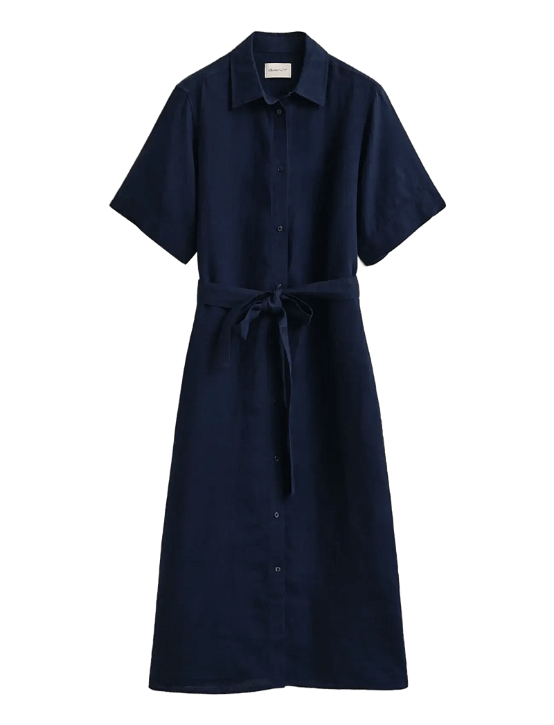 GANT - LINEN SS SHIRT DRESS - hemdkleider - evening blue - 1