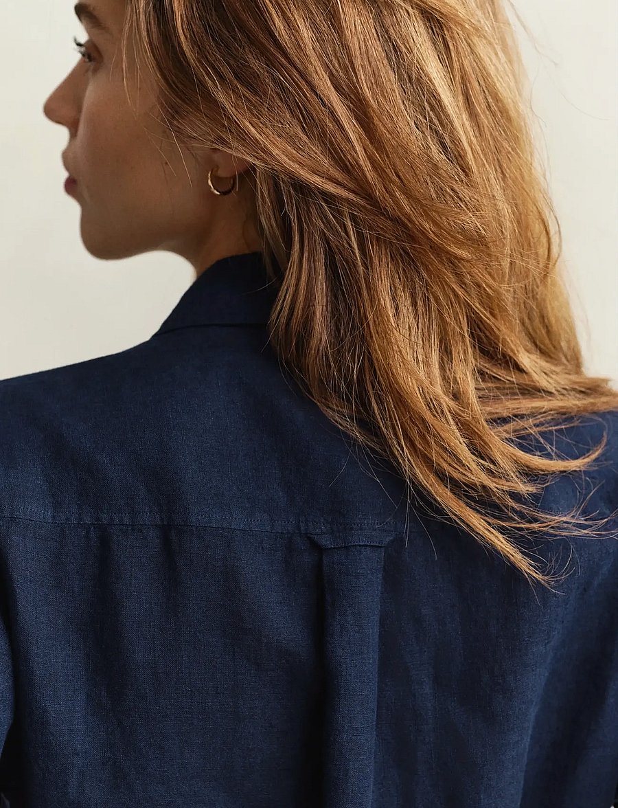 Gant - LINEN SS SHIRT DRESS - shirt dresses - evening blue - 3