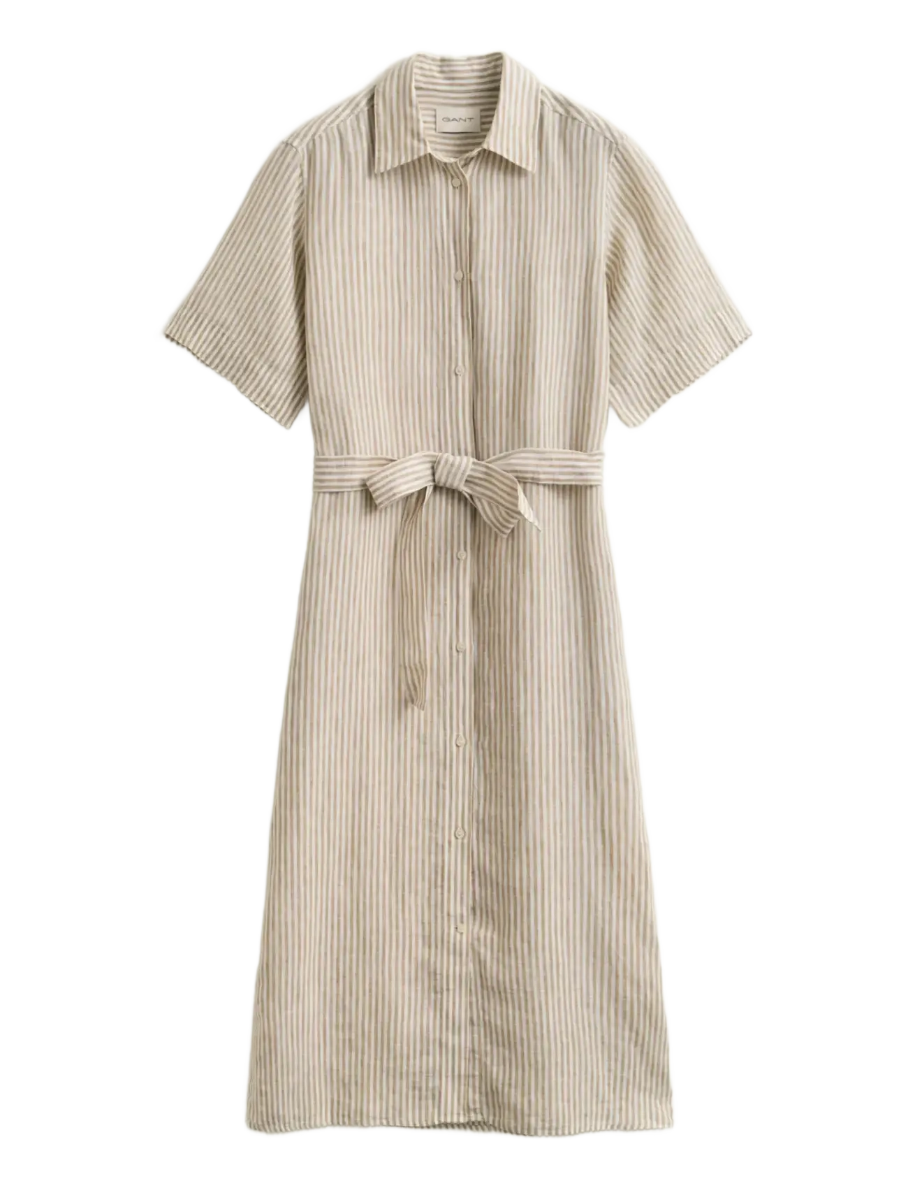 Gant STRIPED LINEN SS SHIRT DRESS - GANT - OAT BEIGE / beige