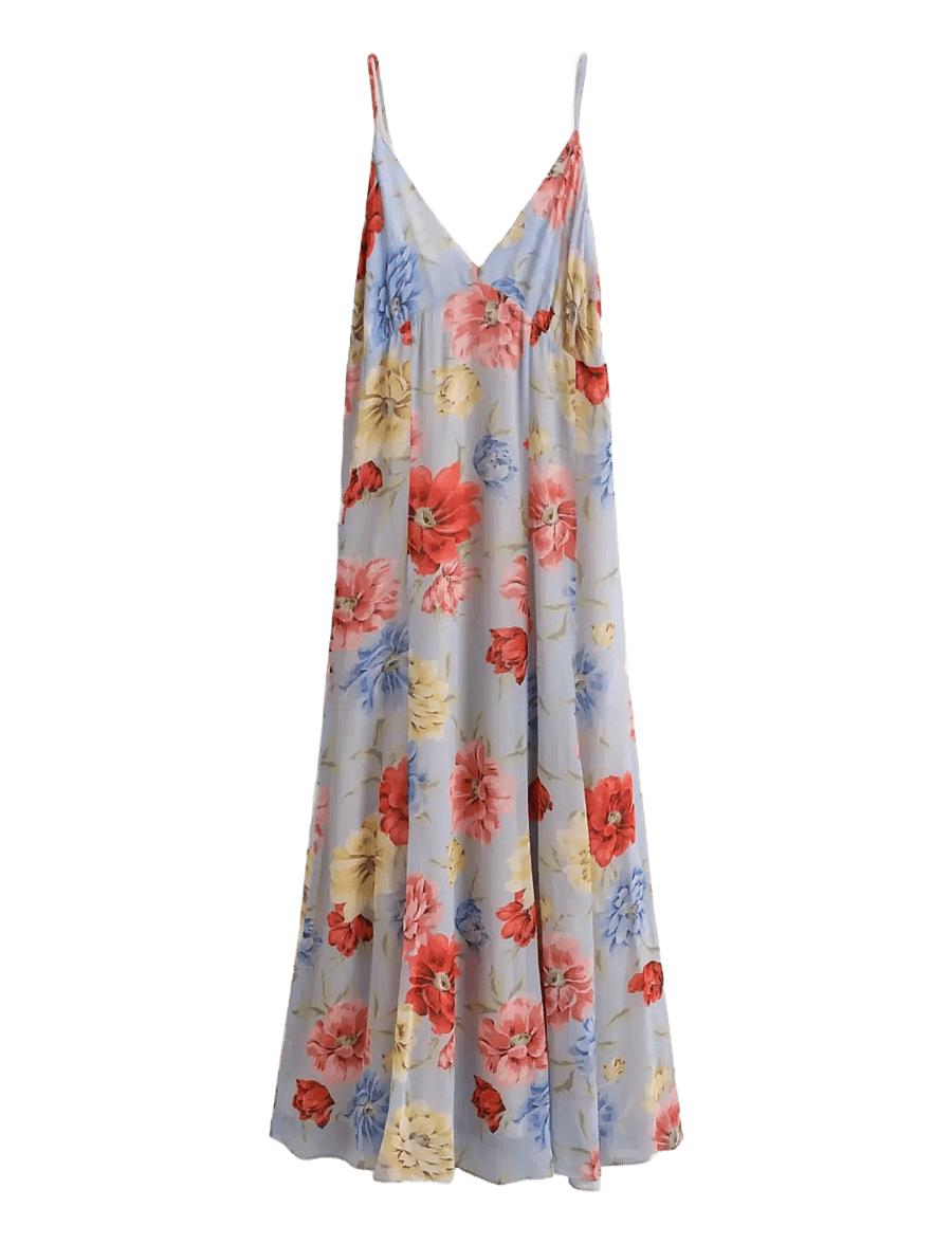 Gant - FLORAL PRINT STRAP DRESS - summer dresses - light blue - 1