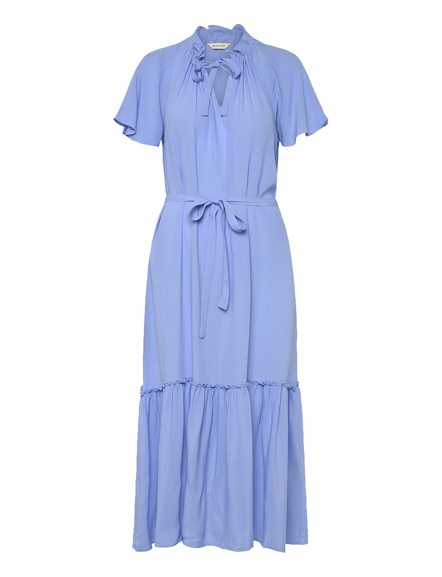 Gant - CAP SLEEVE MIDI DRESS - sommarklänningar - hydrangea blue - 1