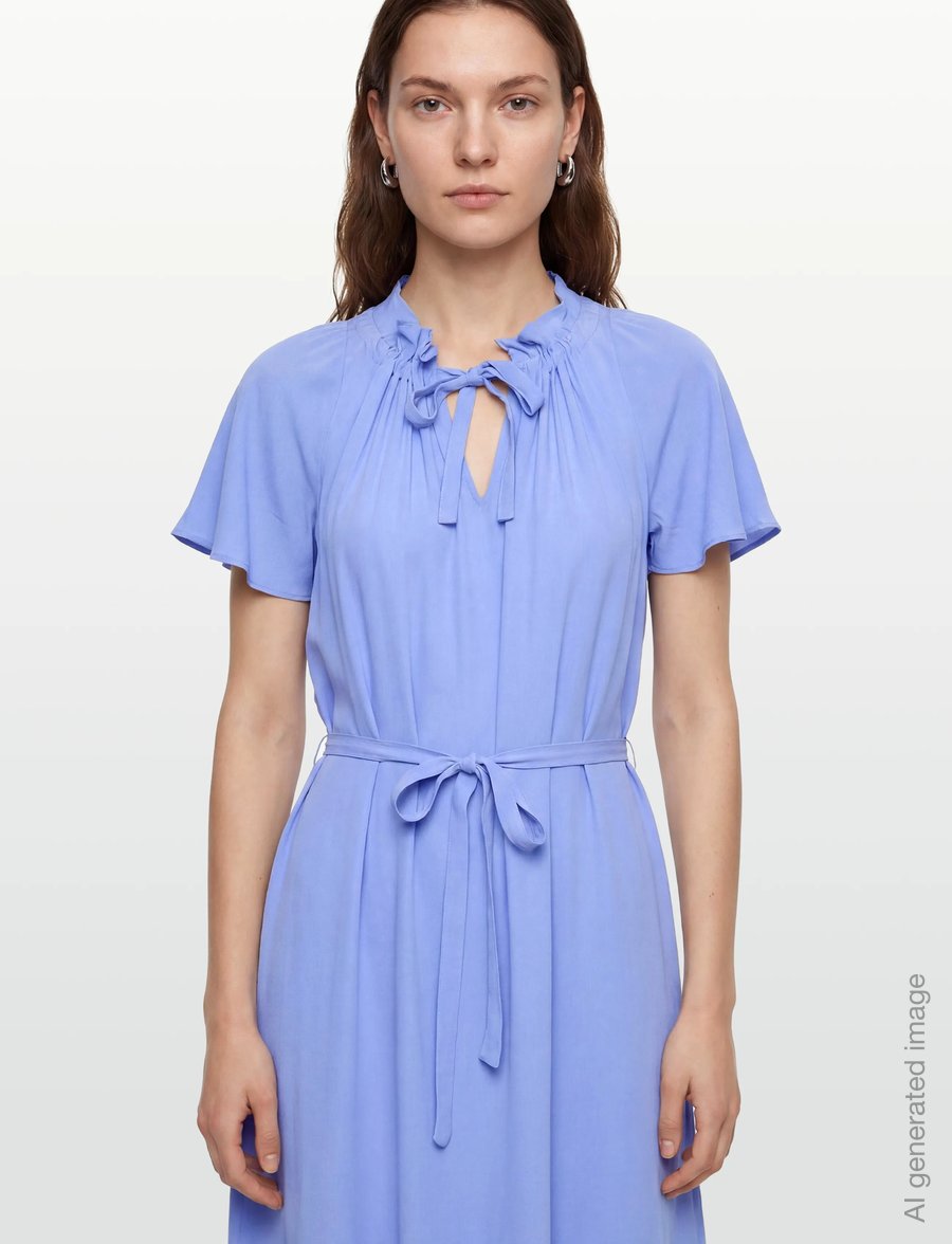 Gant - CAP SLEEVE MIDI DRESS - sommarklänningar - hydrangea blue - 3