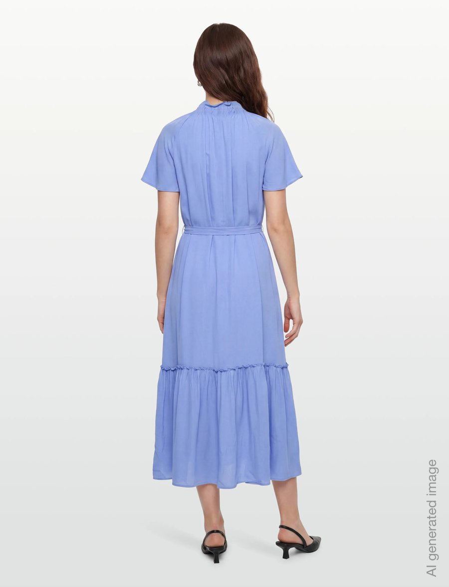 Gant - CAP SLEEVE MIDI DRESS - sommarklänningar - hydrangea blue - 4