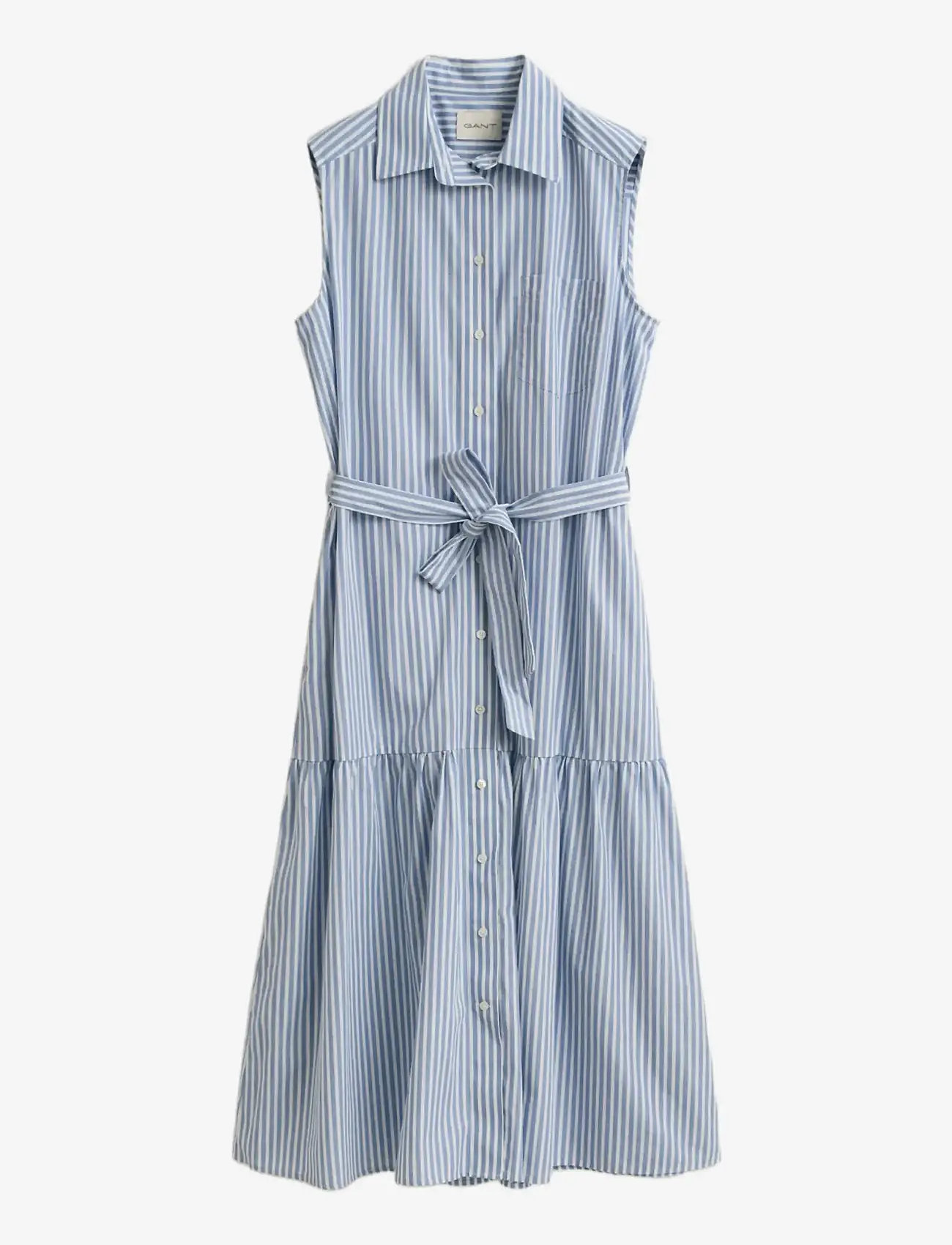 GANT - STRIPE CTN SLEEVELESS DRESS - hemdkleider - hydrangea blue - 1
