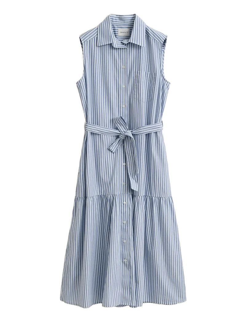 GANT - STRIPE CTN SLEEVELESS DRESS - hemdkleider - hydrangea blue - 1
