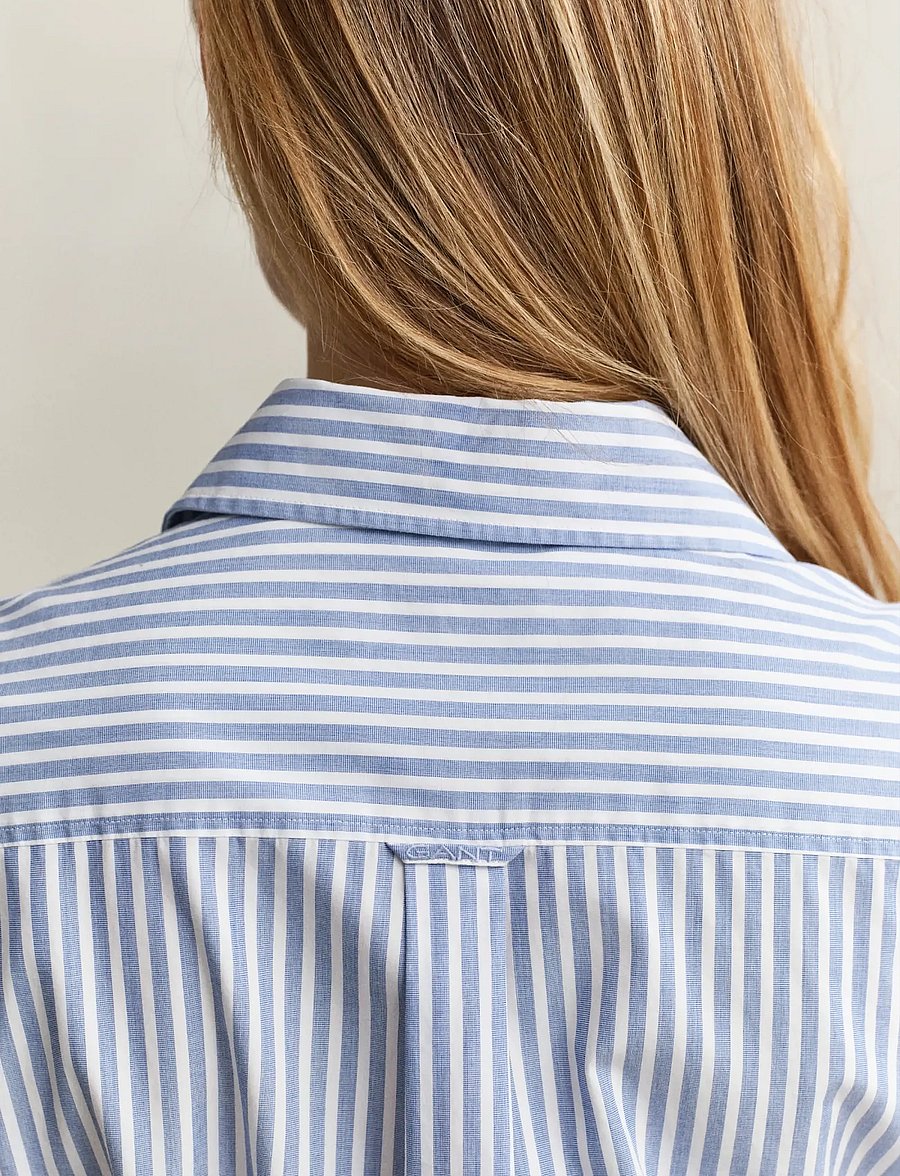 Gant - STRIPE CTN SLEEVELESS DRESS - skjortklänningar - hydrangea blue - 3