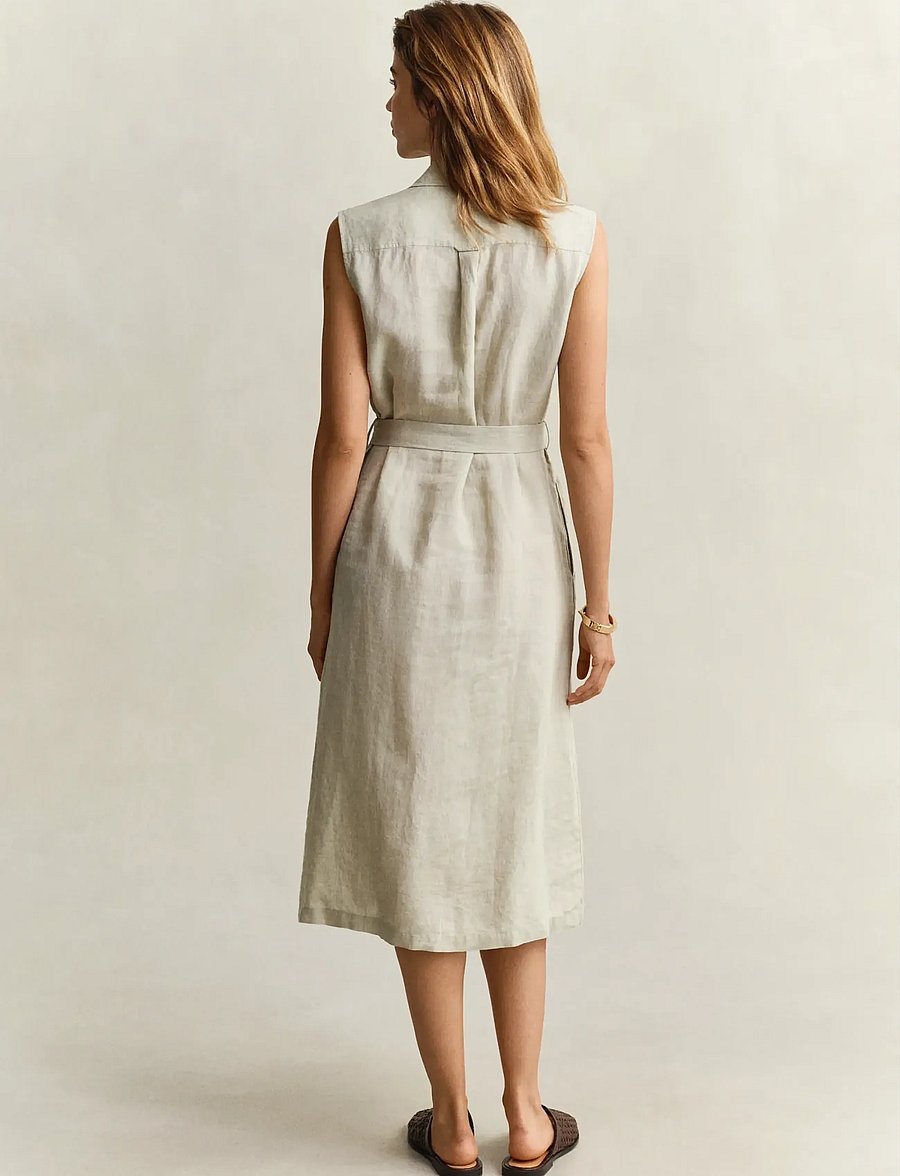Gant - LINEN SLEEVELESS DRESS - sommerkleider - country beige - 2