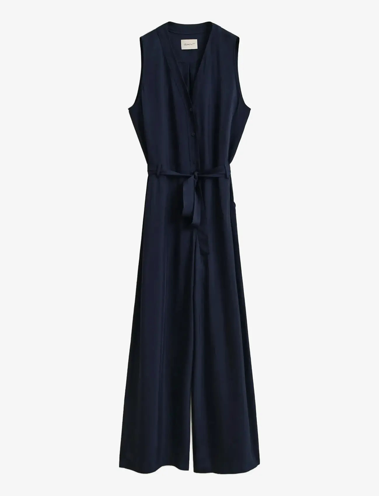 GANT - FLUID TWILL BELTED JUMPSUIT - modetrender - evening blue - 1