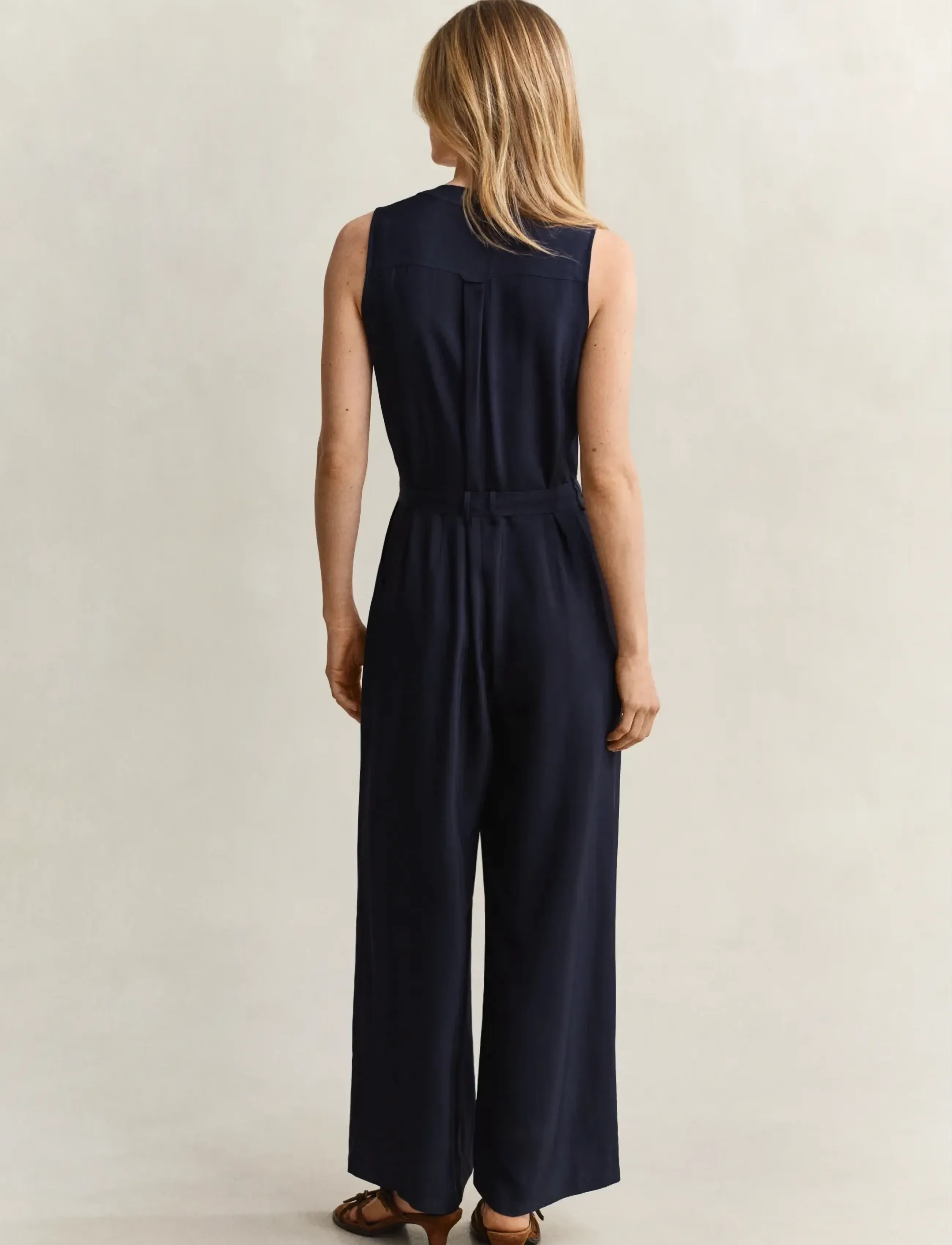 Gant - FLUID TWILL BELTED JUMPSUIT - mode trends - evening blue - 2