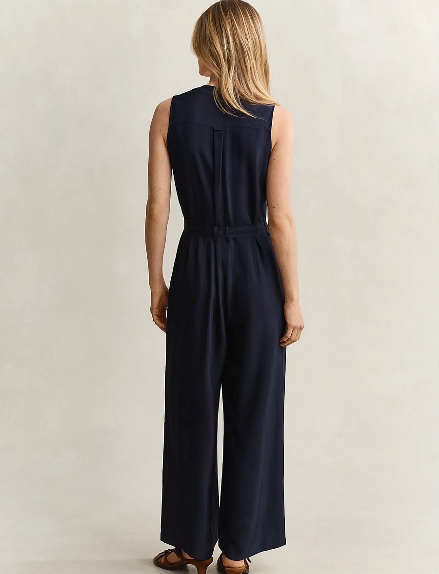 Gant - FLUID TWILL BELTED JUMPSUIT - mode trends - evening blue - 2