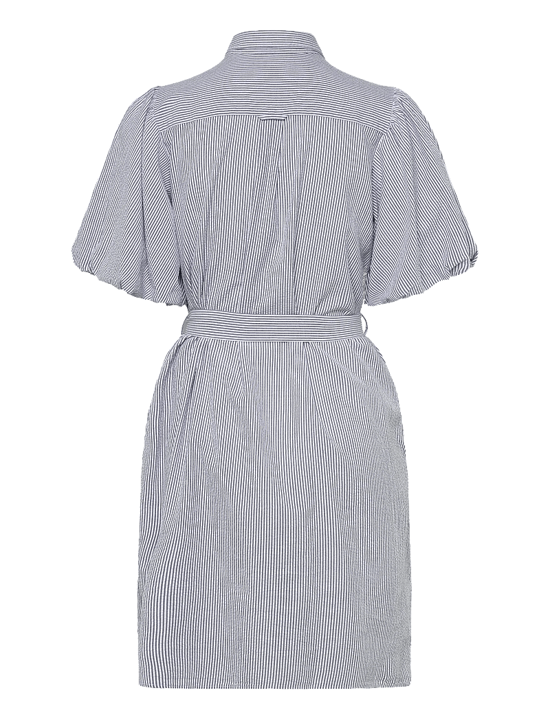 GANT - SEERSUCKER PUFF SLEEVE DRESS - skjortekjoler - evening blue - 1