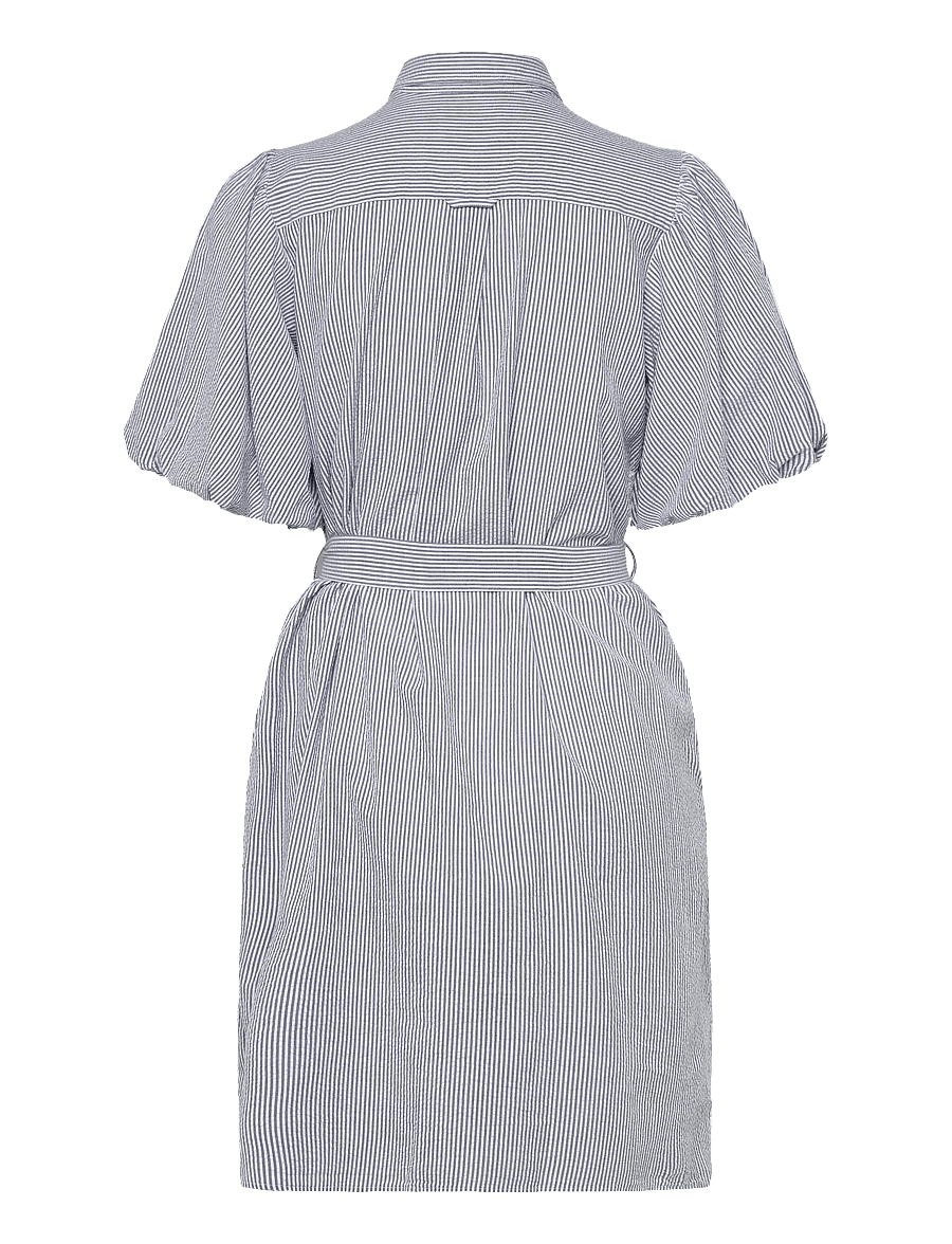 Gant - SEERSUCKER PUFF SLEEVE DRESS - hemdkleider - evening blue - 2