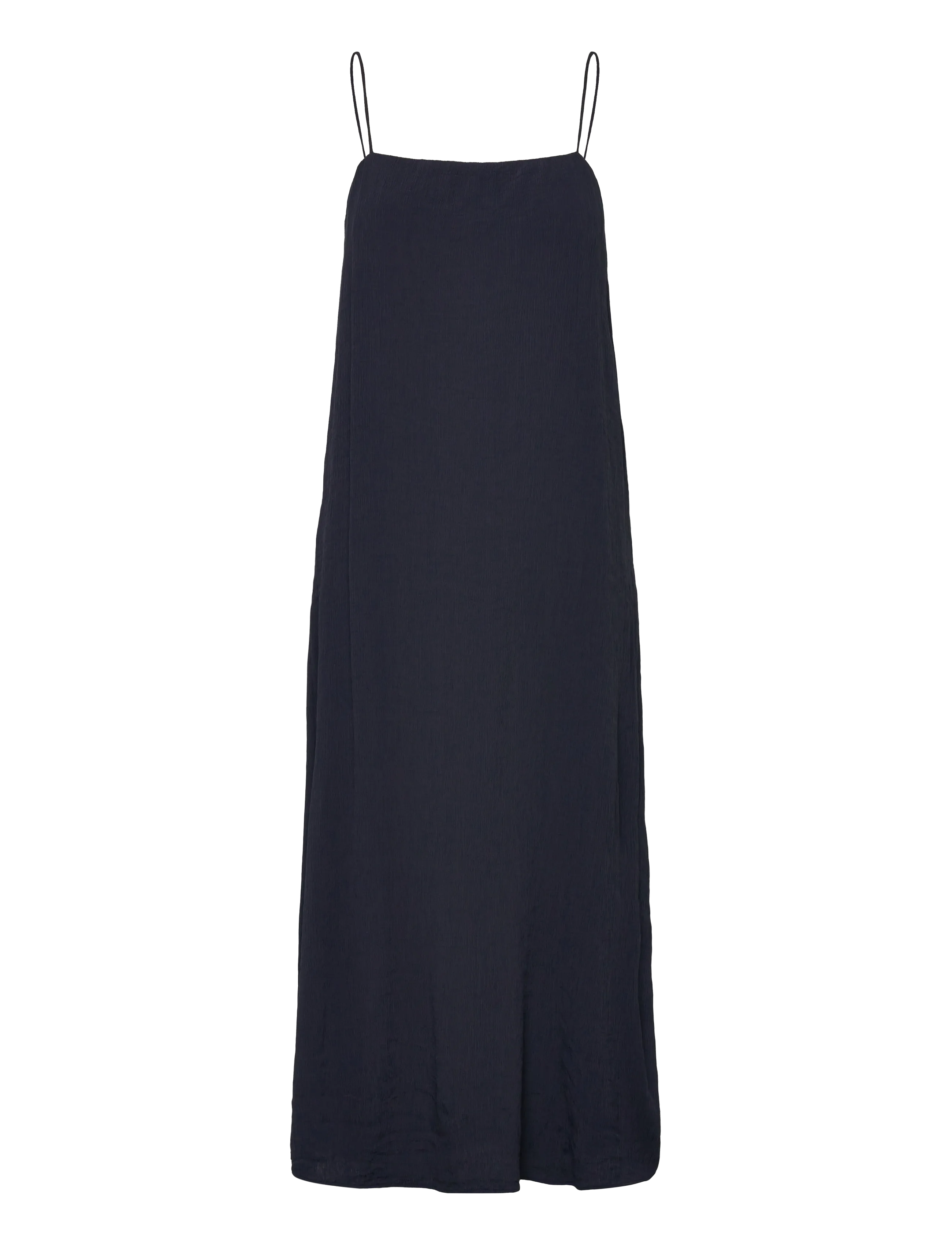 GANT CRINKLED STRAP MIDI DRESS - Uus - EVENING BLUE / navy