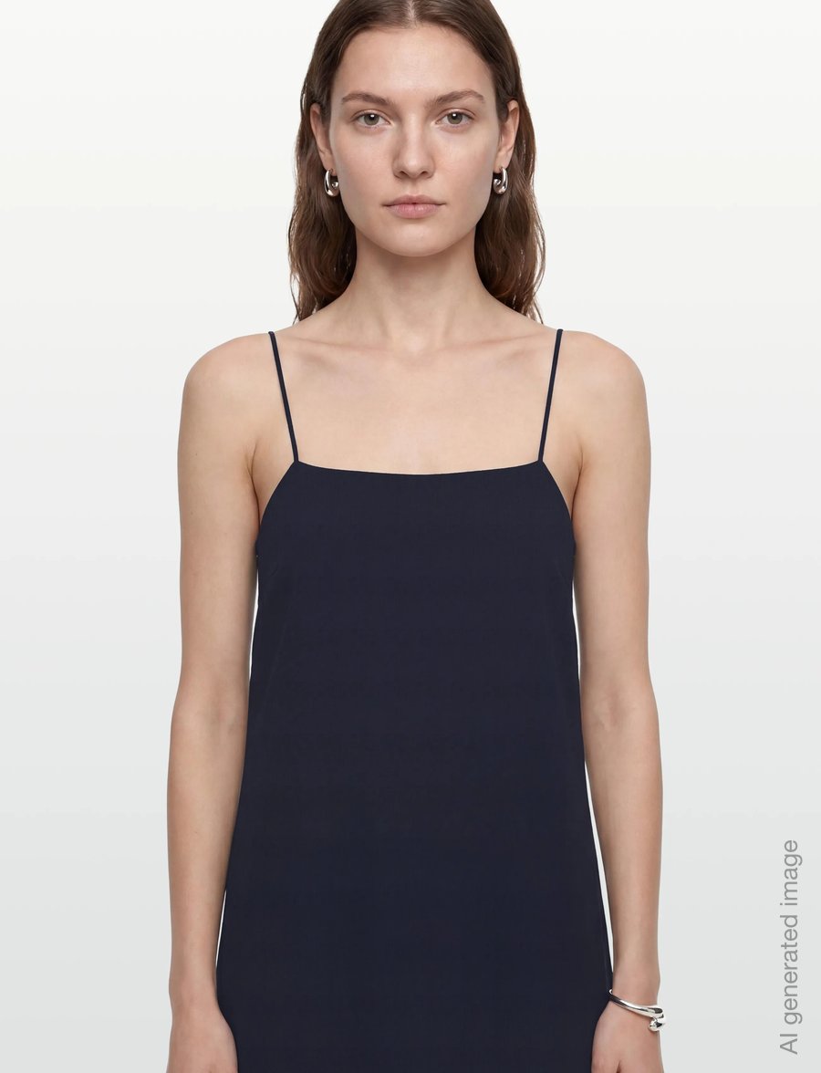 Gant - CRINKLED STRAP MIDI DRESS - schlupfkleider - evening blue - 3