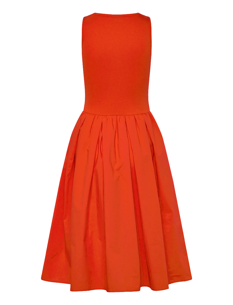 Gant - JERSEY WOVEN COMBO DRESS - midi dresses - perfect red - 2