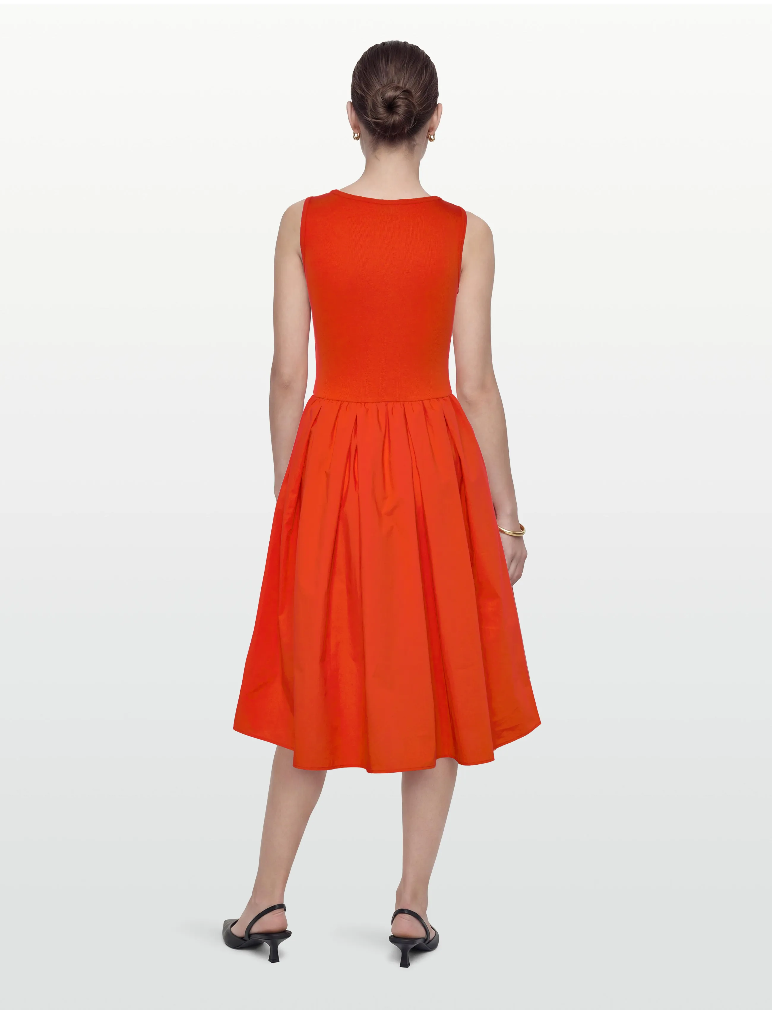 Gant - JERSEY WOVEN COMBO DRESS - midi kjoler - perfect red - 4
