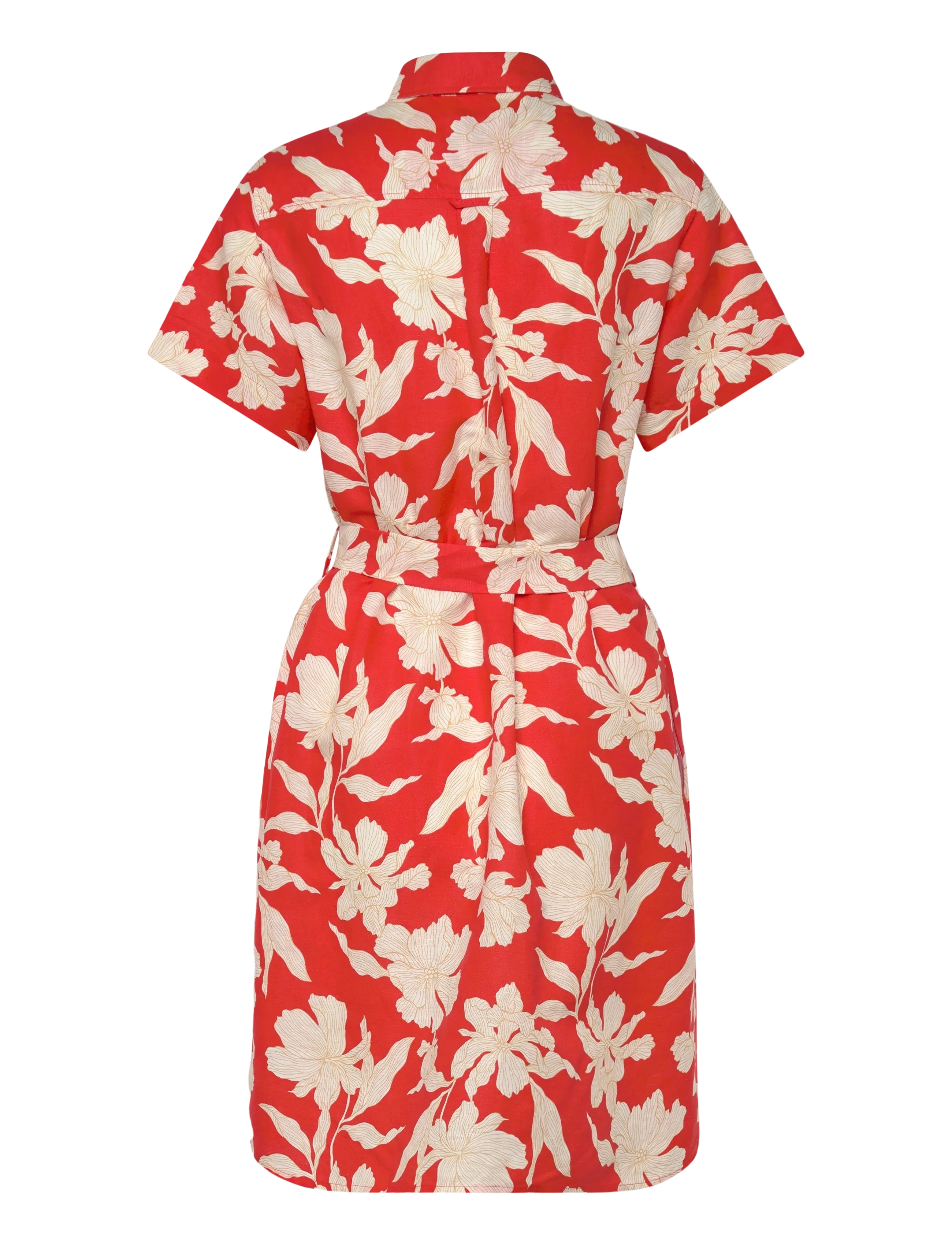 Gant - FLORAL PRINT LINEN SS SHIRT DRESS - vasarinės suknelės - perfect red - 2