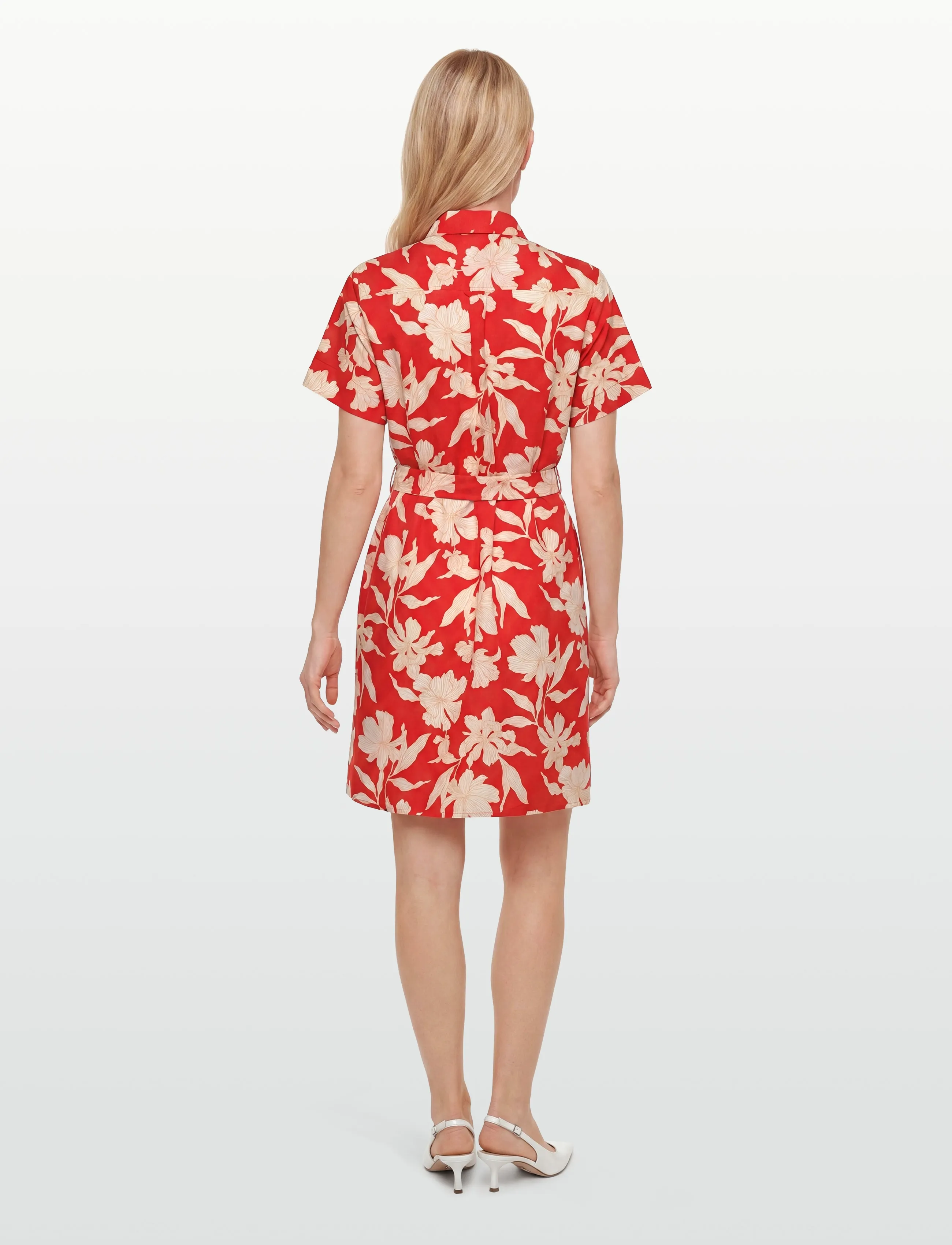 Gant - FLORAL PRINT LINEN SS SHIRT DRESS - vasarinės suknelės - perfect red - 4