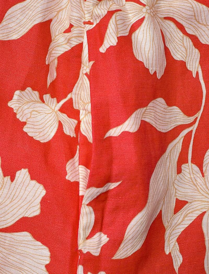 GANT - FLORAL PRINT LINEN SS SHIRT DRESS - sommarklänningar - perfect red - 3