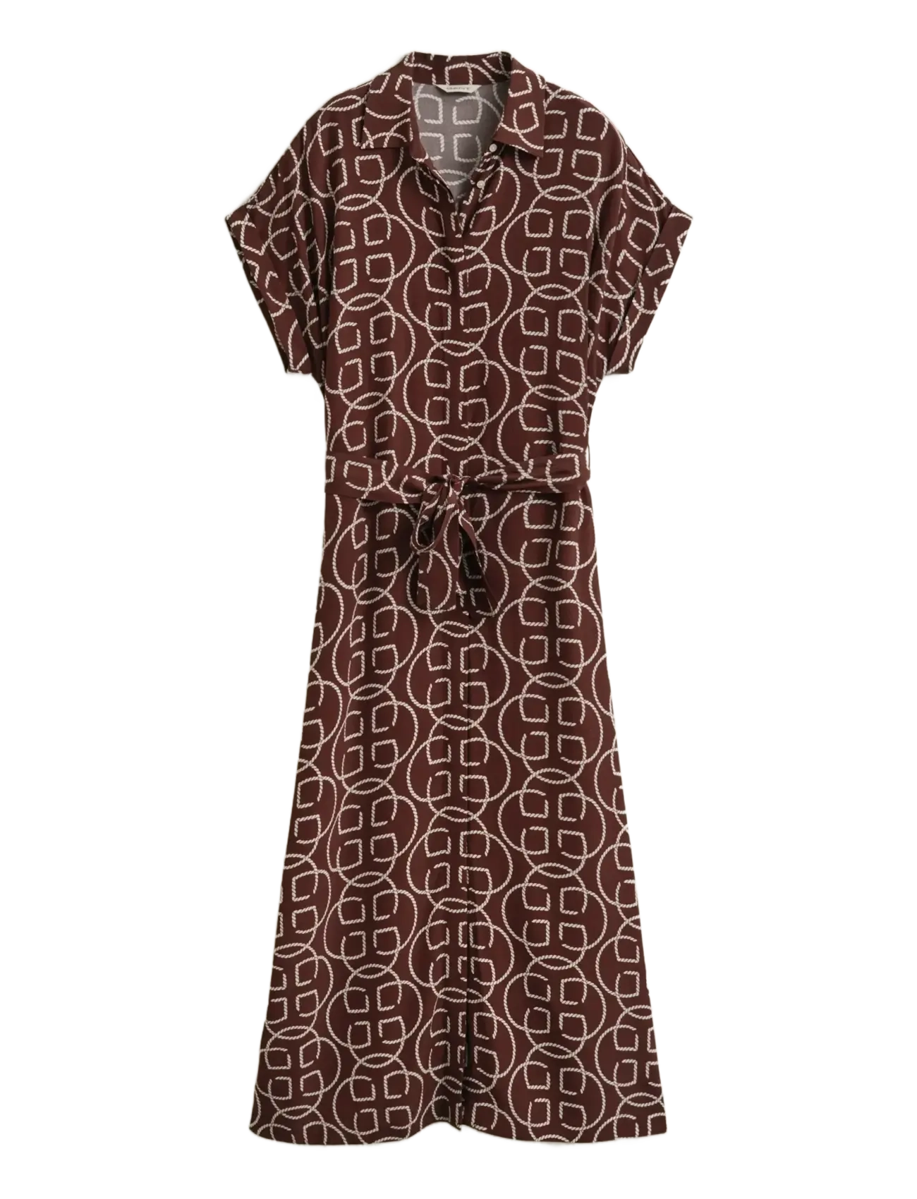 Gant MONOGRAM PRINT CAP SLEEVE DRESS - Midikleidid - FRESH SOIL / brown