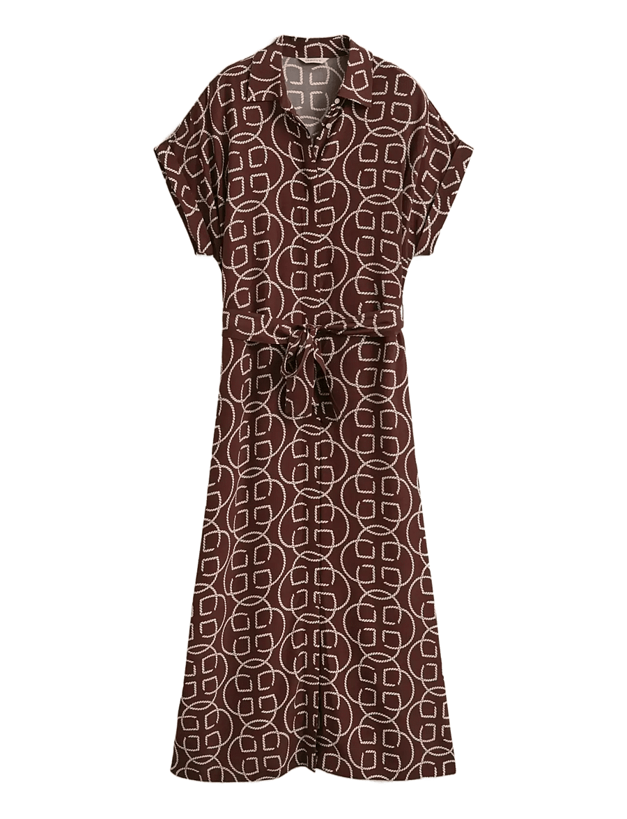 Gant - MONOGRAM PRINT CAP SLEEVE DRESS - skjortekjoler - fresh soil - 1