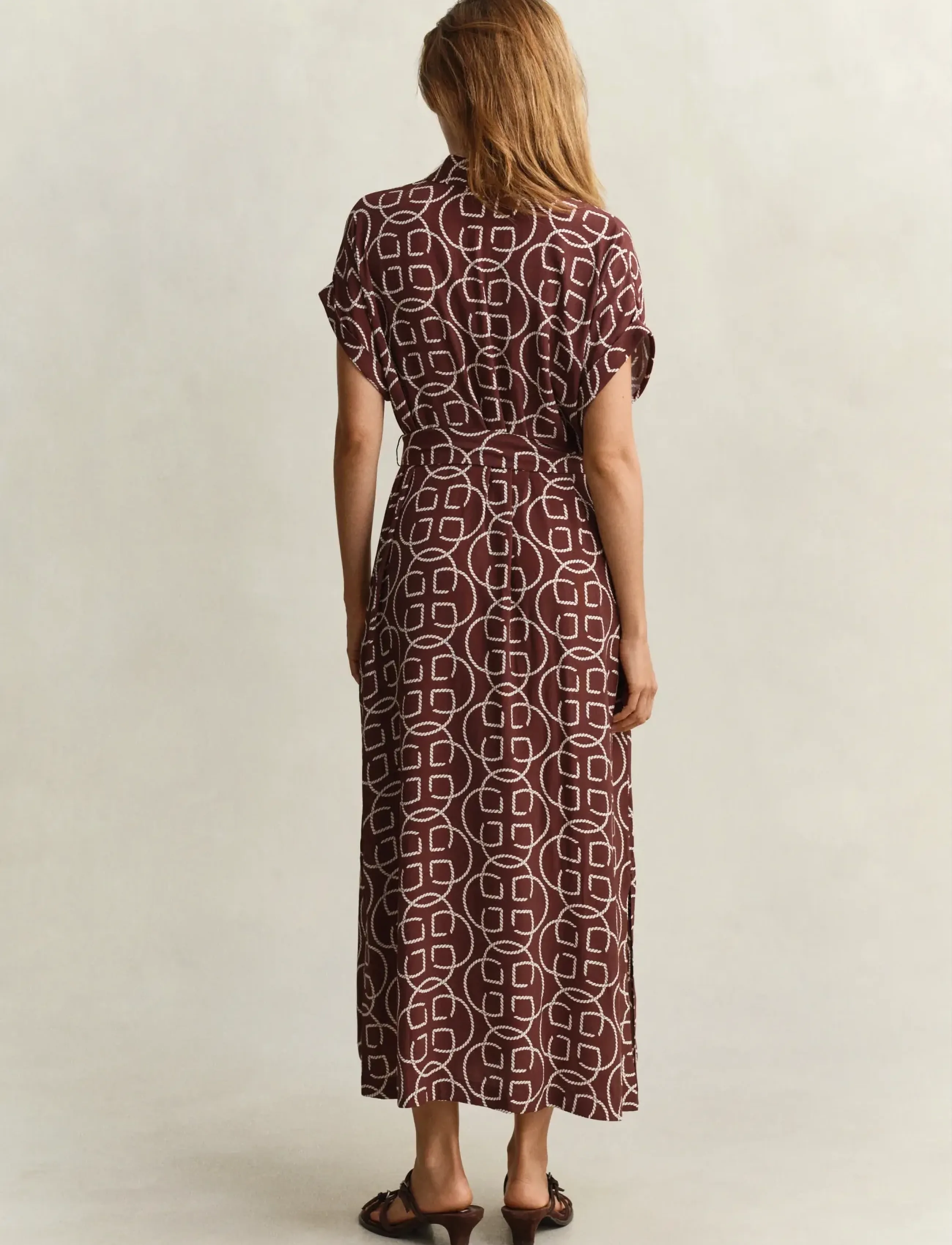 Gant - MONOGRAM PRINT CAP SLEEVE DRESS - skjortekjoler - fresh soil - 2