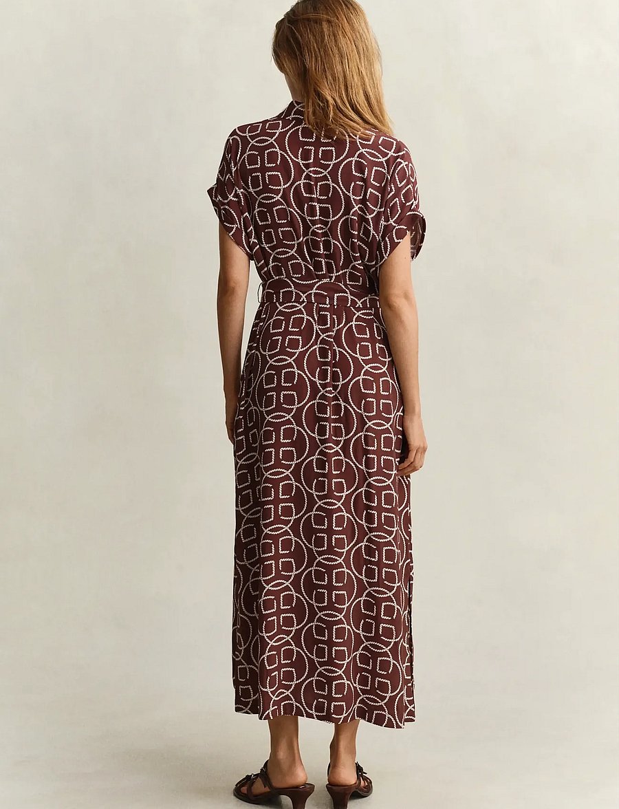 Gant - MONOGRAM PRINT CAP SLEEVE DRESS - skjortekjoler - fresh soil - 2