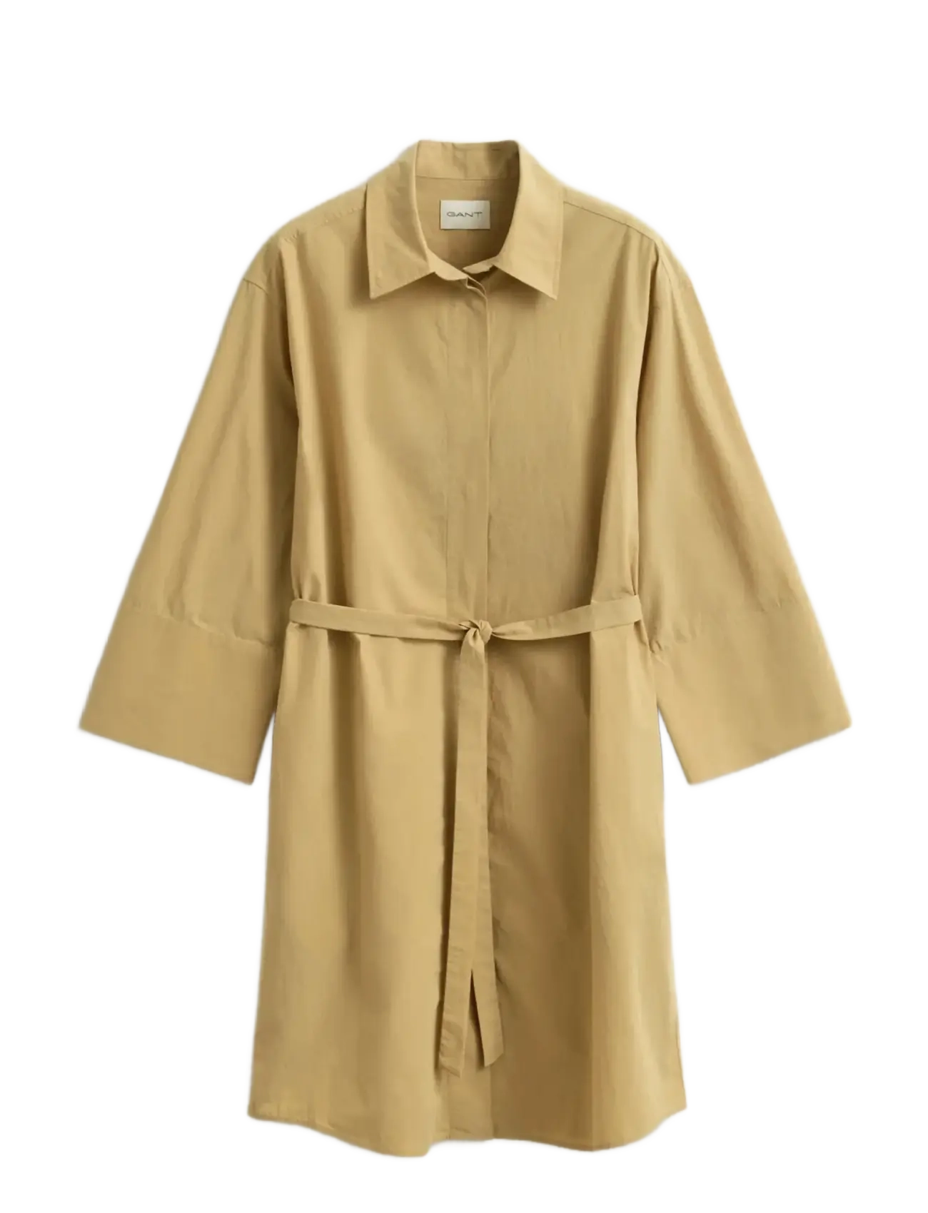 GANT Poplin Belted Shirt Kleid Beige - 42 - Damen