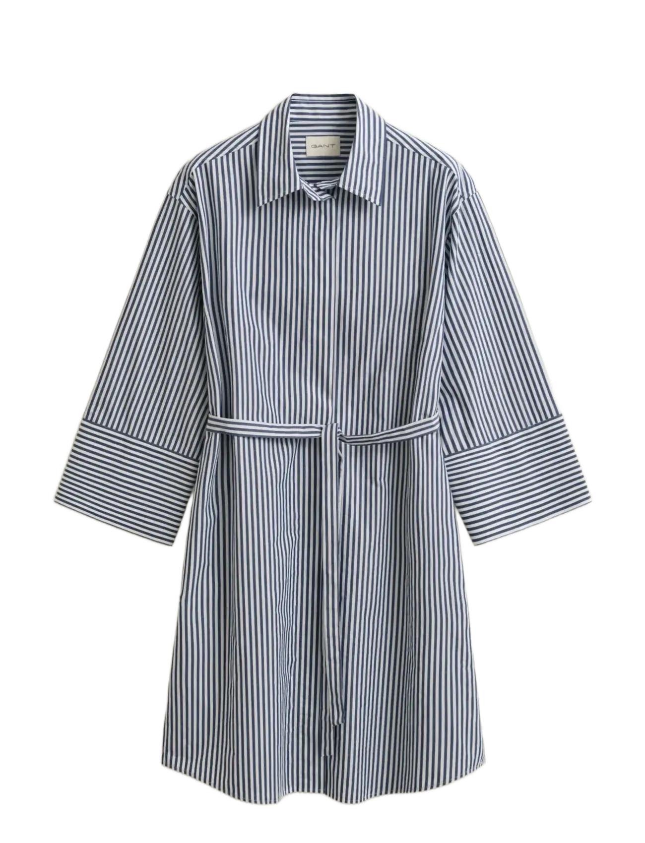 GANT Stripe Poplin Belted Shirt Kleid Navy - 42 - Damen
