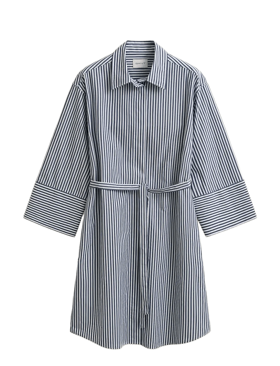 Gant - STRIPE POPLIN BELTED SHIRT DRESS - rich navy - 1