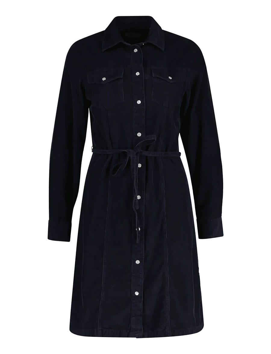 Gant - BELTED CORDUROY SHIRT DRESS - hemdkleider - evening blue - 0