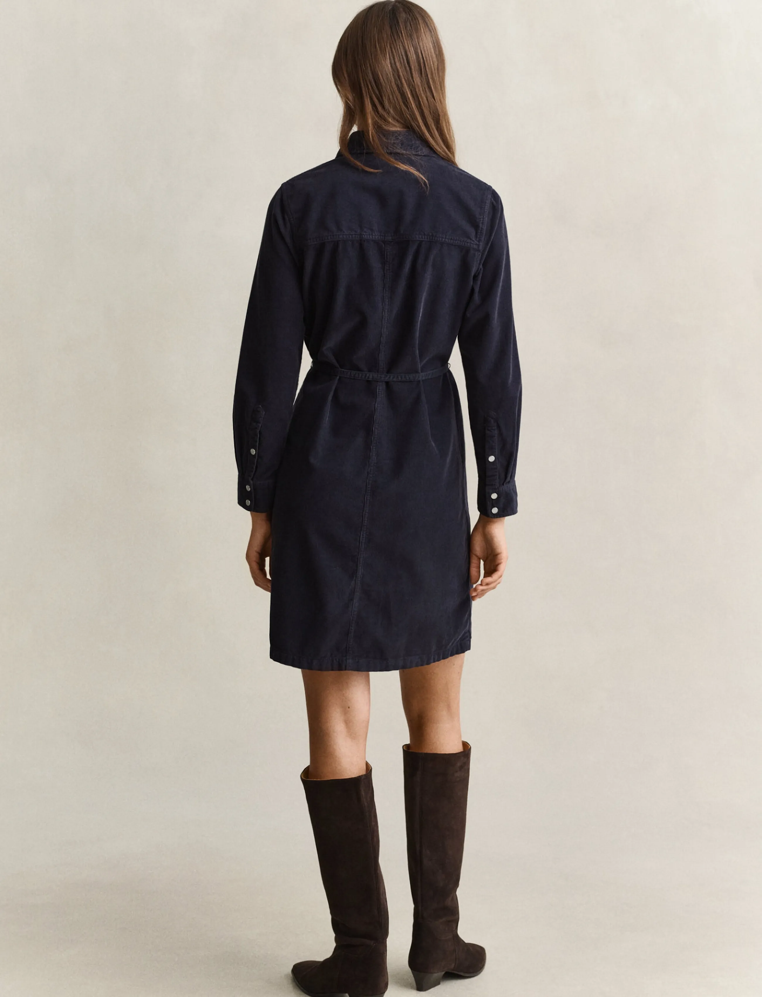 Gant - BELTED CORDUROY SHIRT DRESS - evening blue - 1